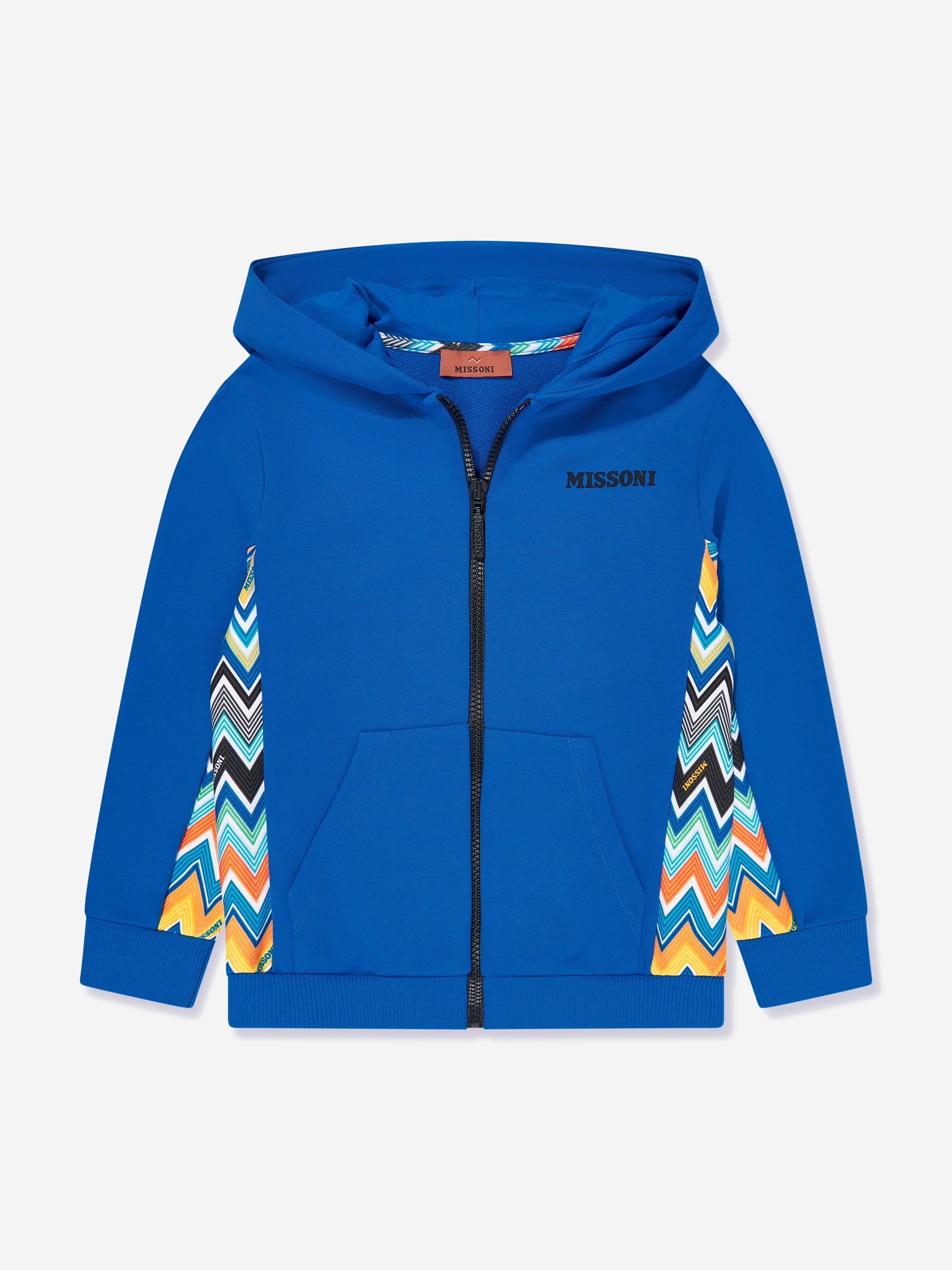 Boys Zigzag Zip Up Top in Blue