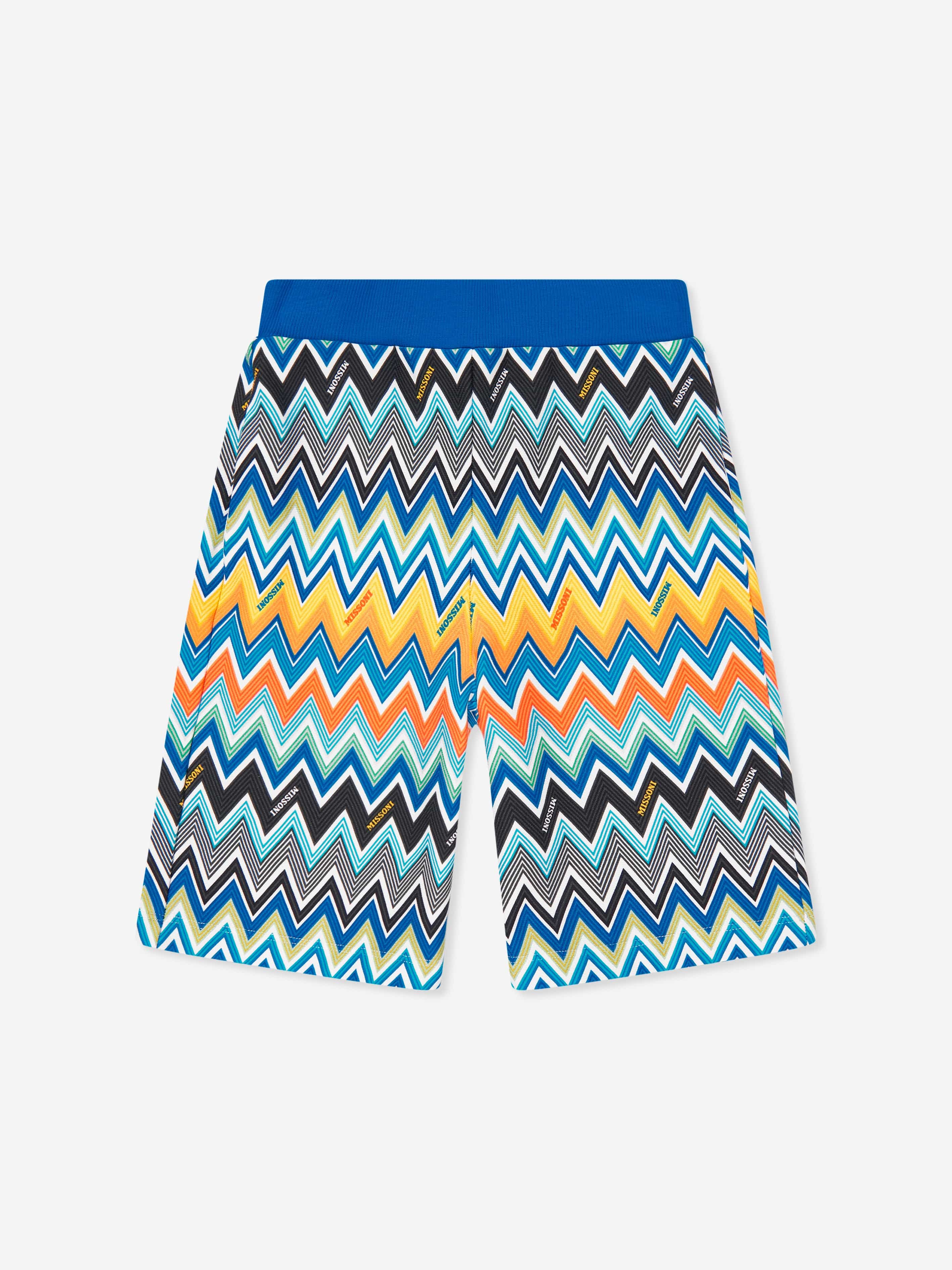 Boys Zigzag Jersey Shorts in Blue