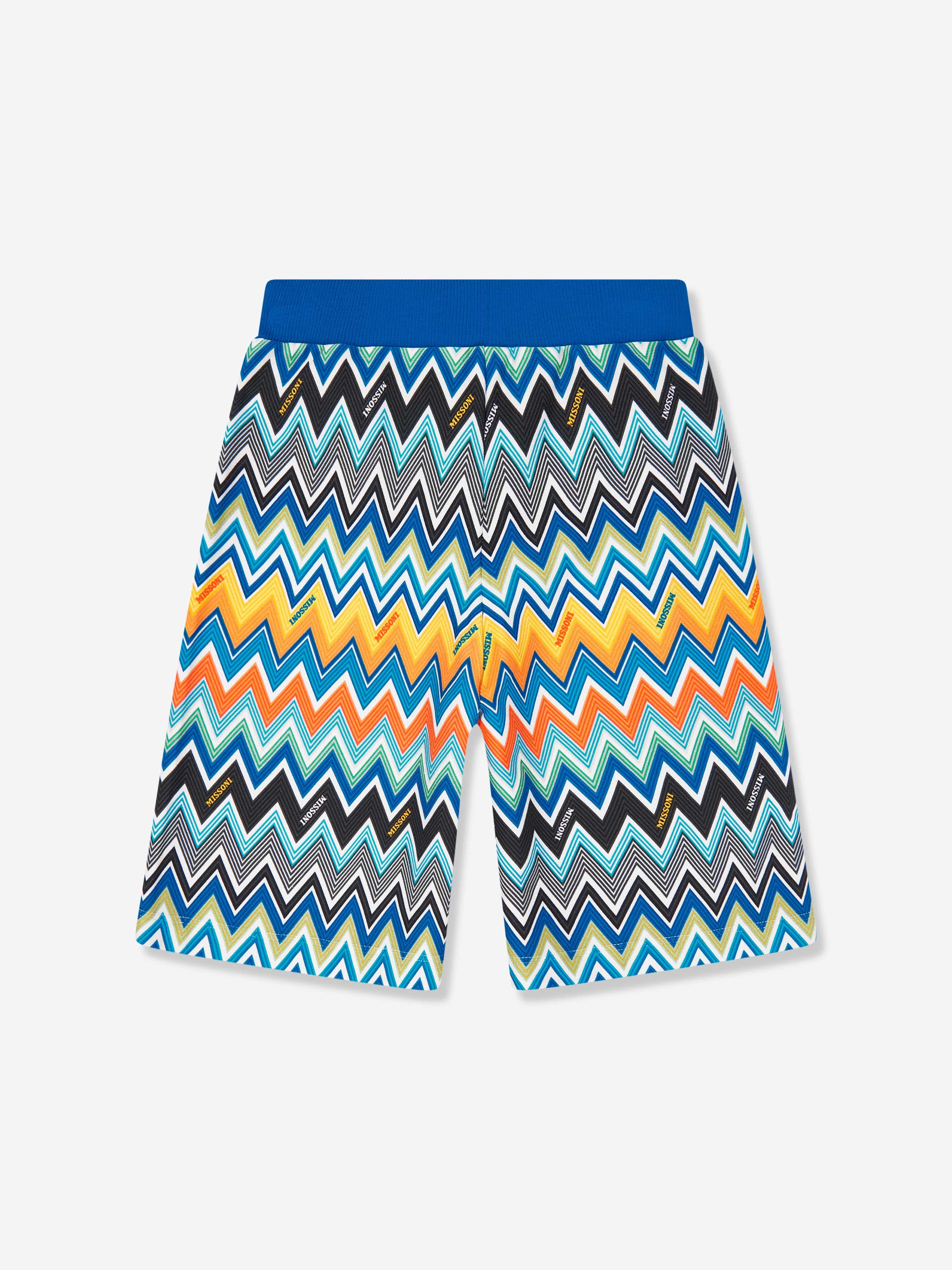 Boys Zigzag Jersey Shorts in Blue