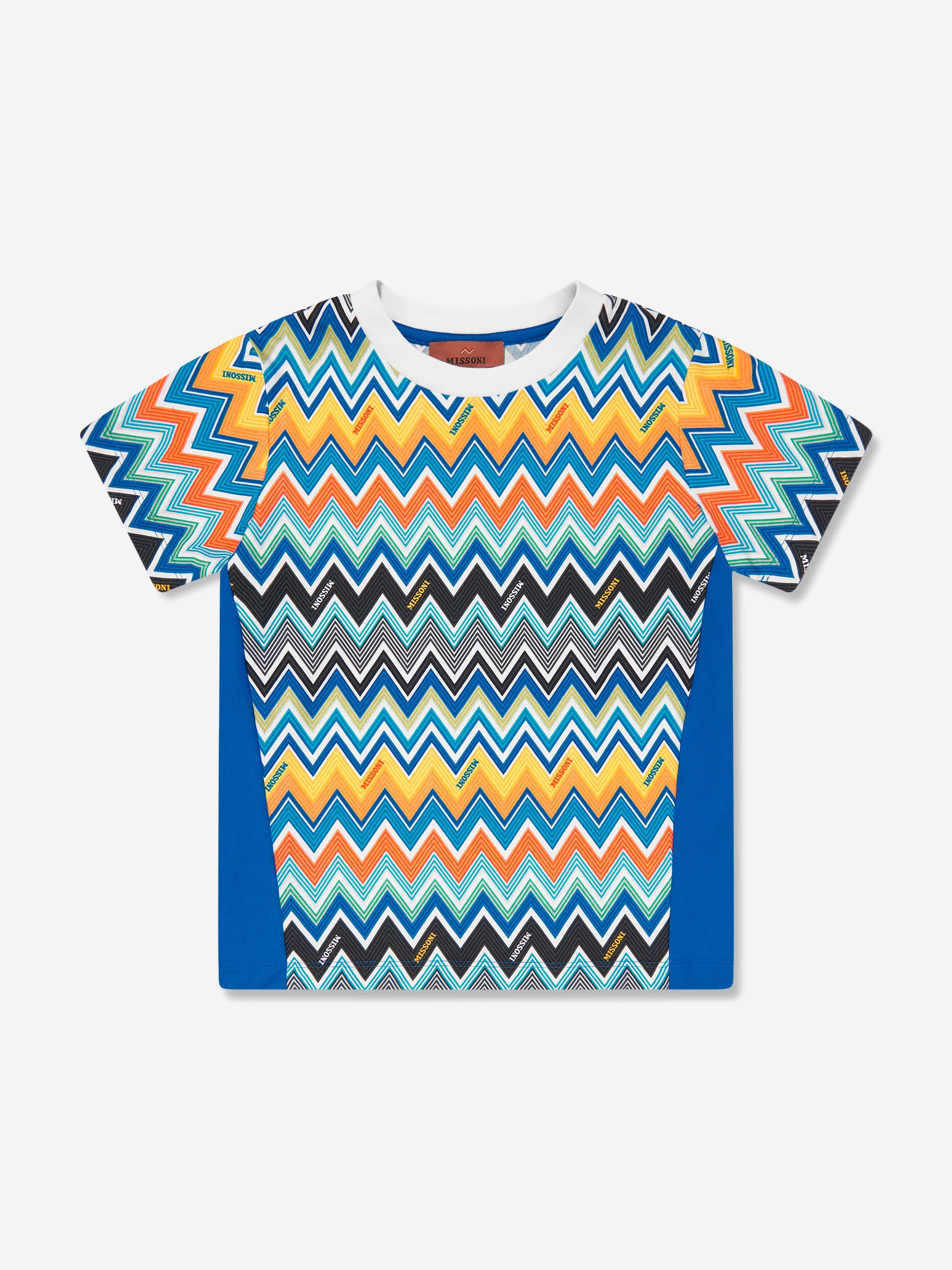 Boys Zigzag Print T-Shirt in Blue
