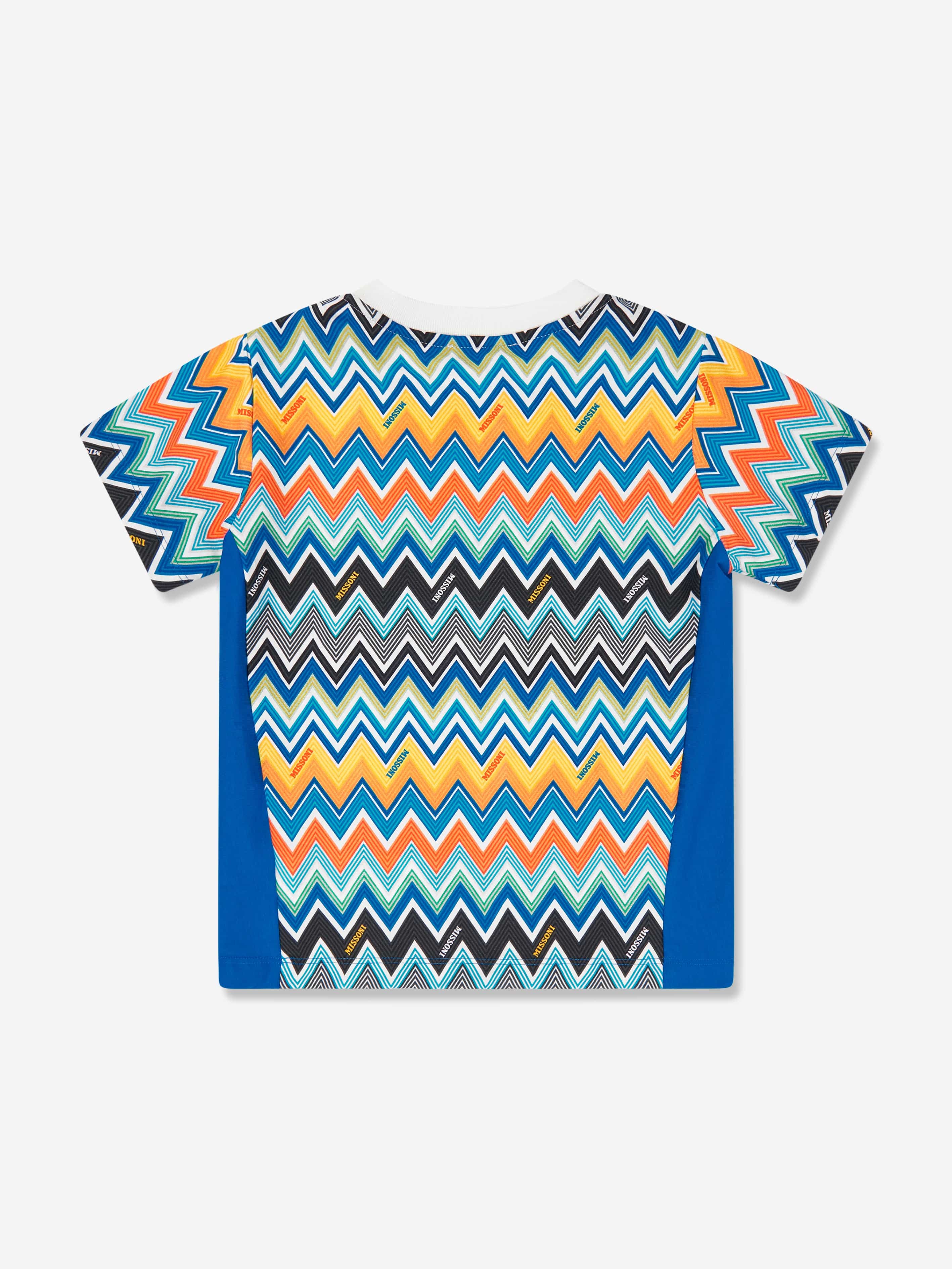 Boys Zigzag Print T-Shirt in Blue