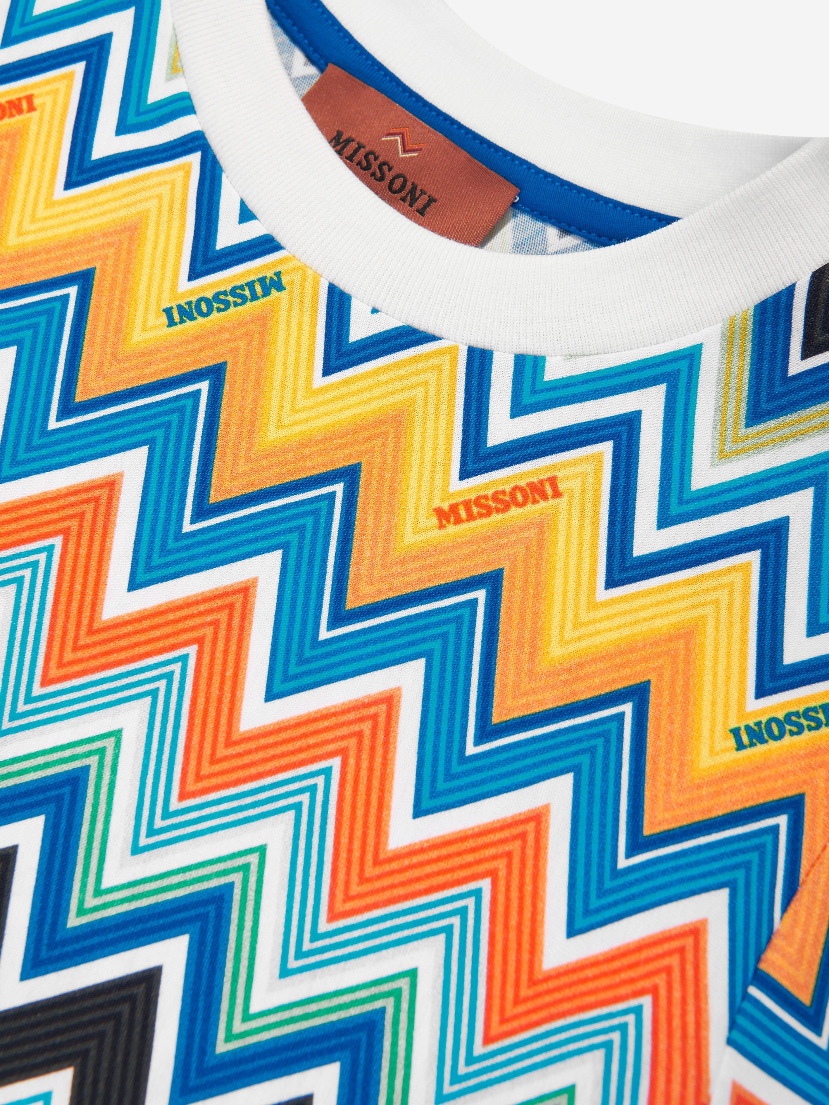 Boys Zigzag Print T-Shirt in Blue