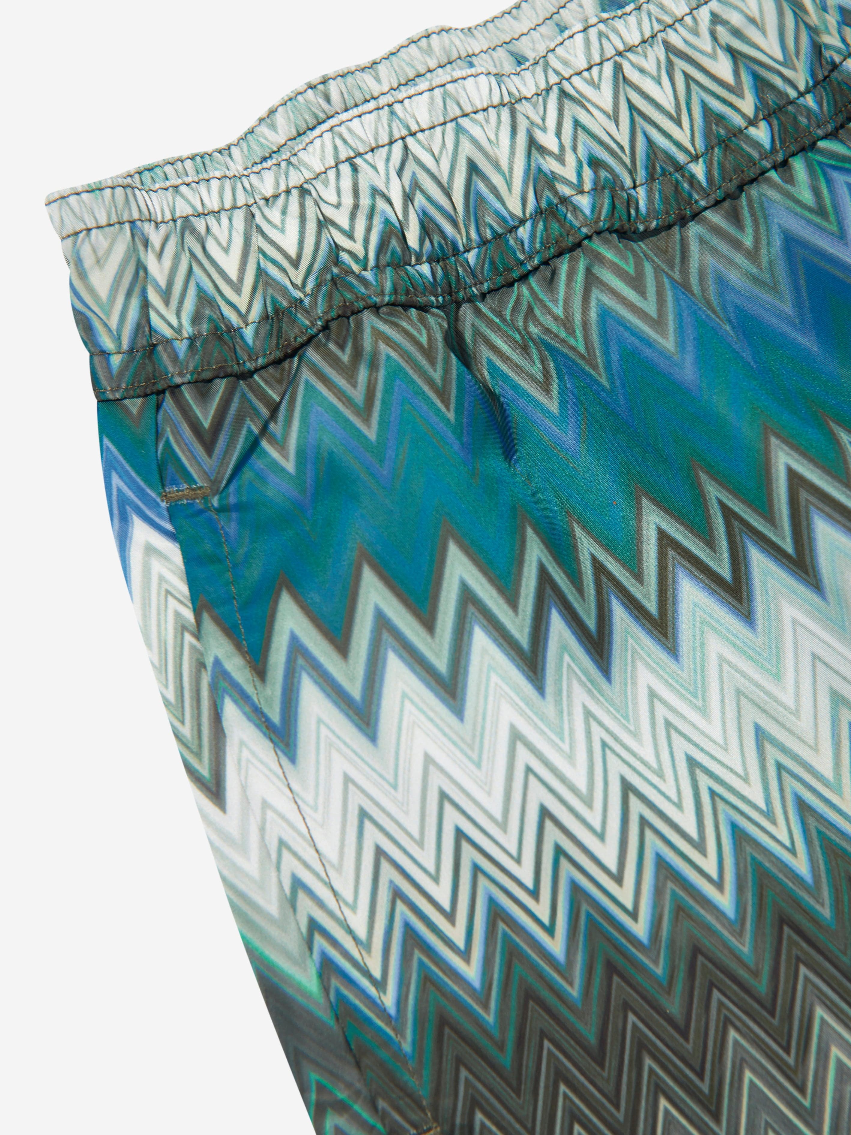 Boys Zigzag Swim Shorts in Green