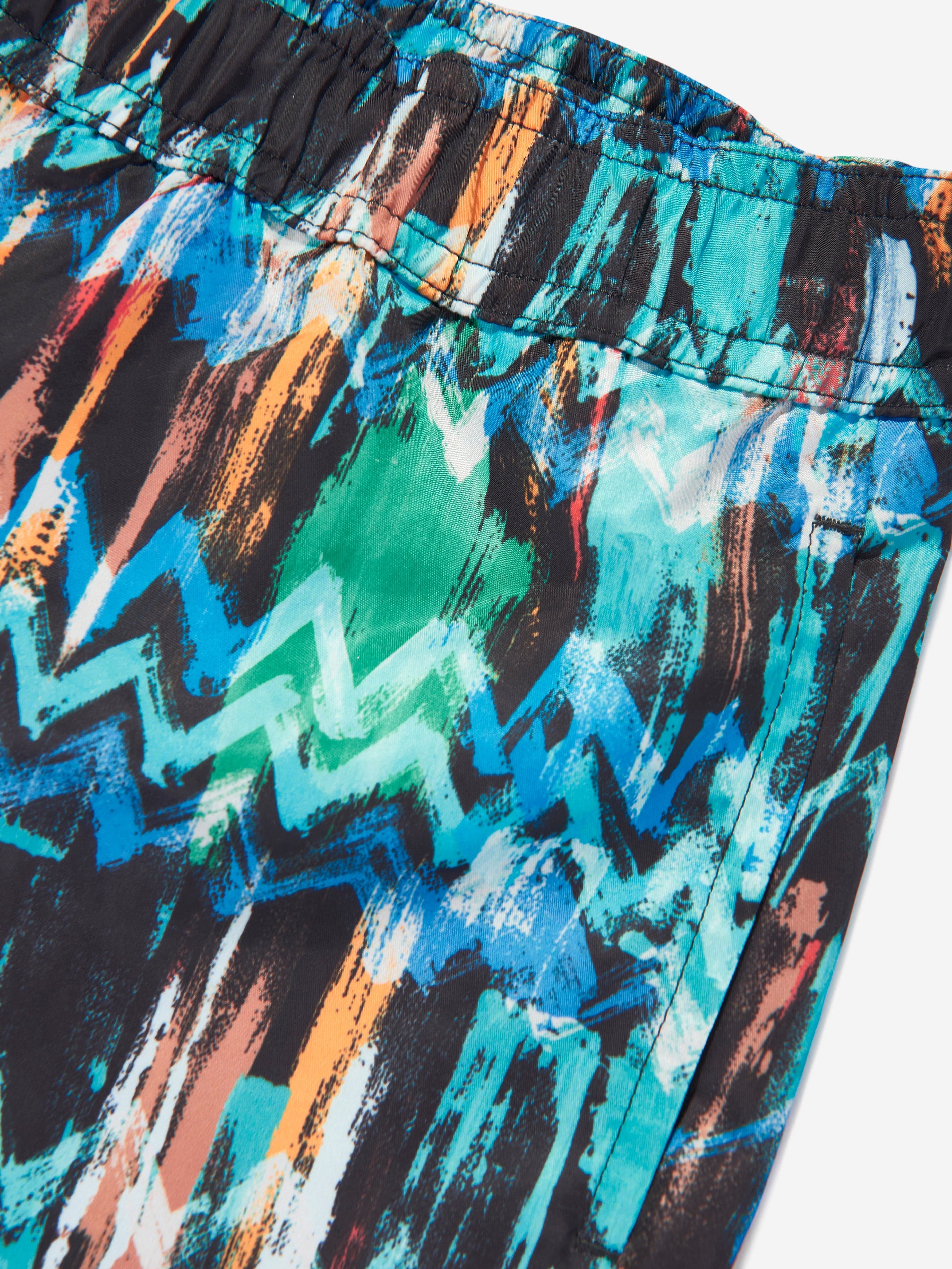 Boys Zigzag Swim Shorts in Multicolour