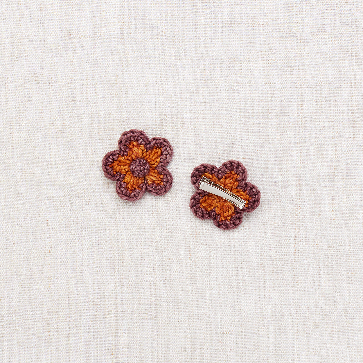 Girls Caramel Flower Hair Clips