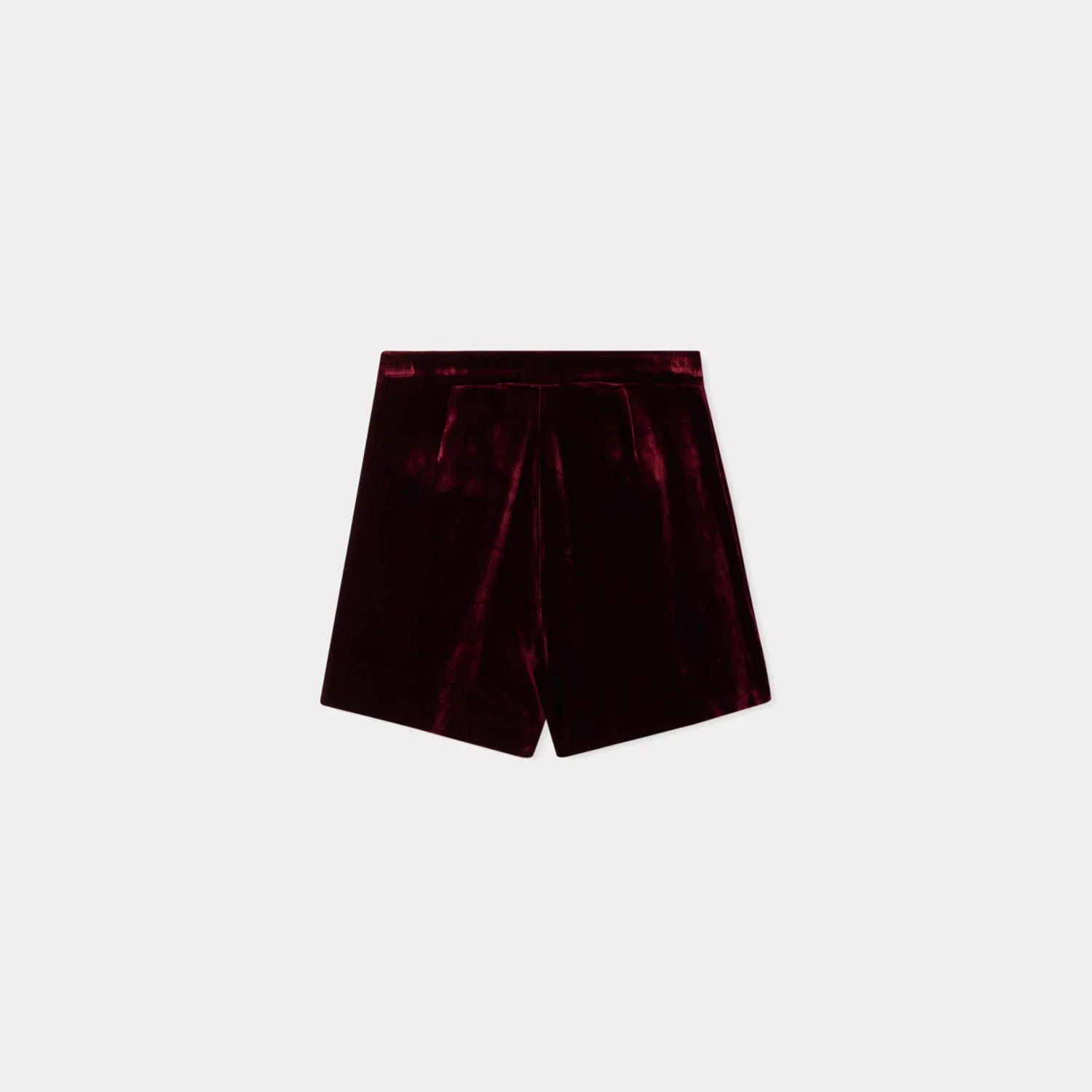 Girls Wine Red Velvet Shorts