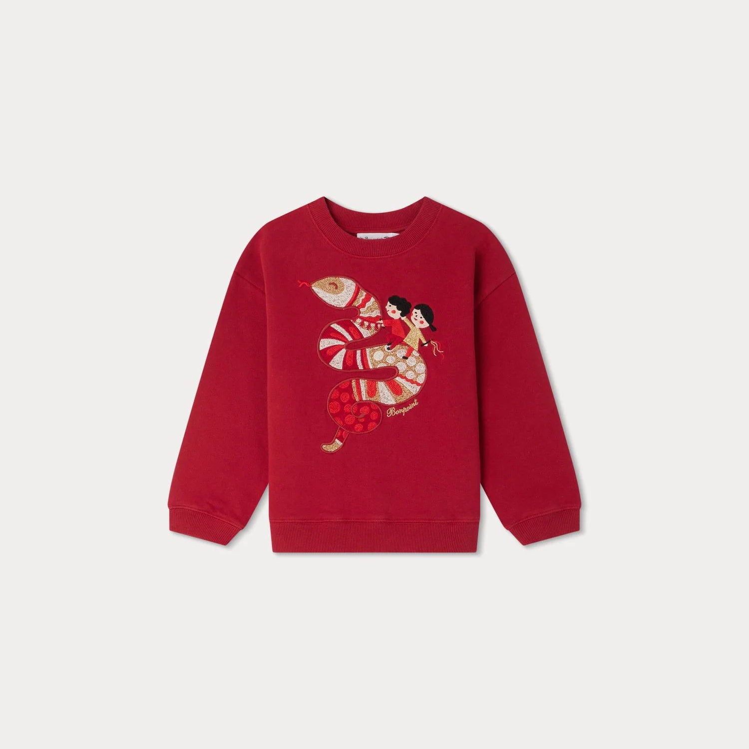 Boys & Girls Red Cotton Sweatshirt