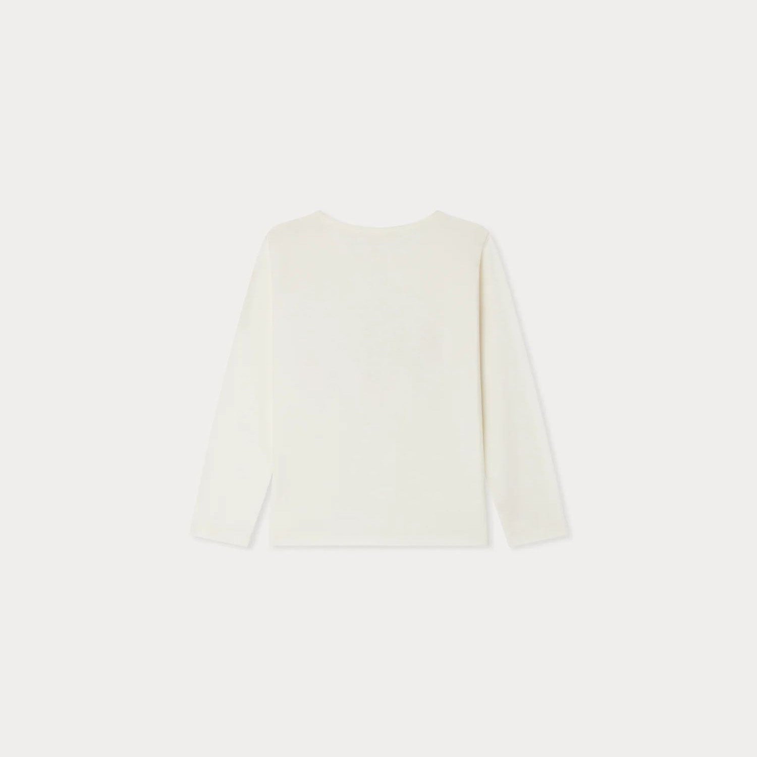 Girls White Printed Cotton T-Shirt