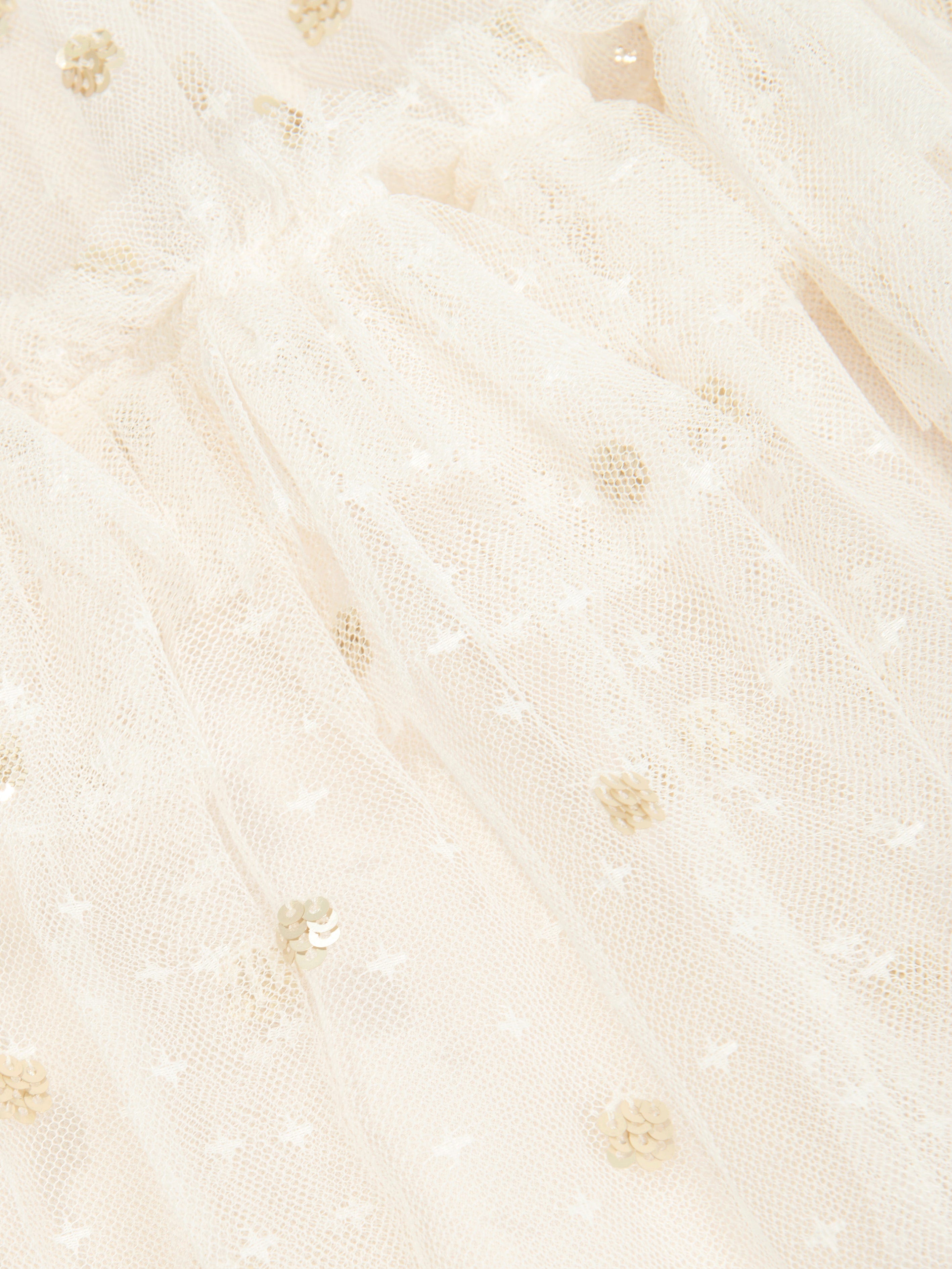 Needle & Thread Girls Polka Dot Smocked Dress in Ivory