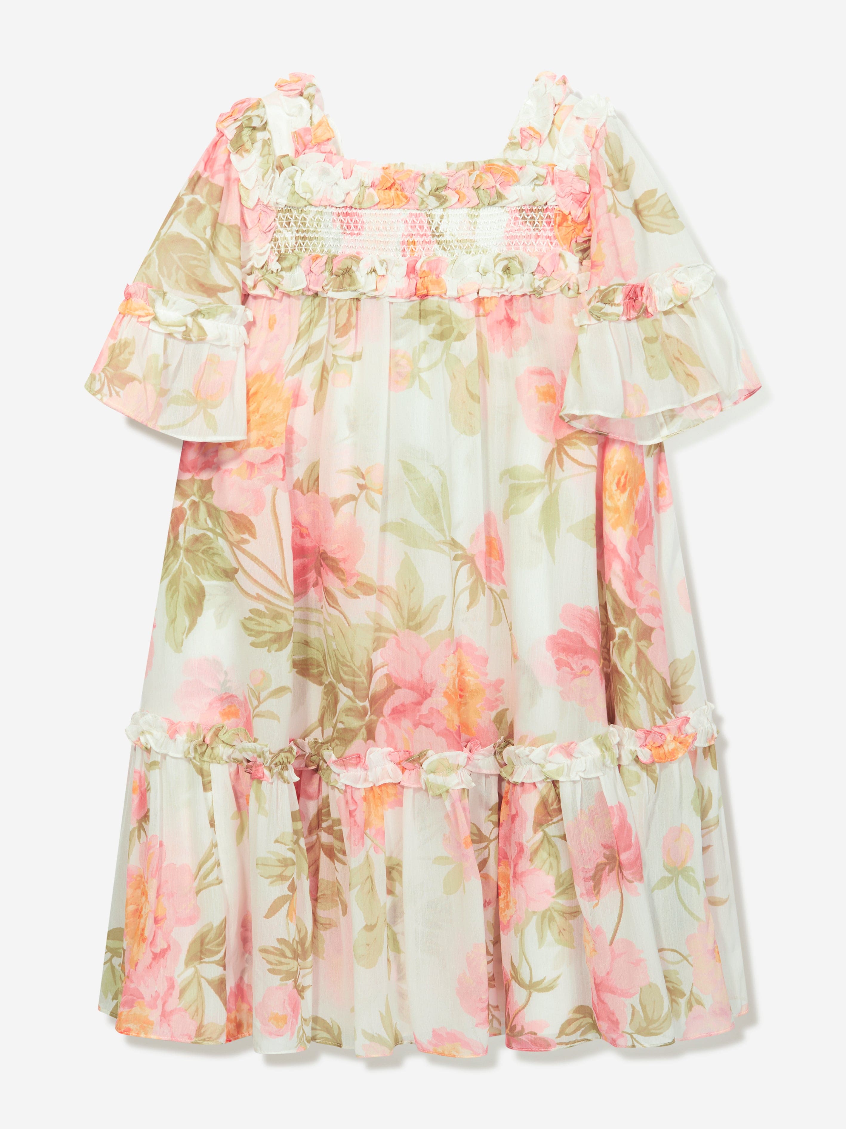 Needle & Thread Girls Peony Promise Chiffon Dress in Multicolour
