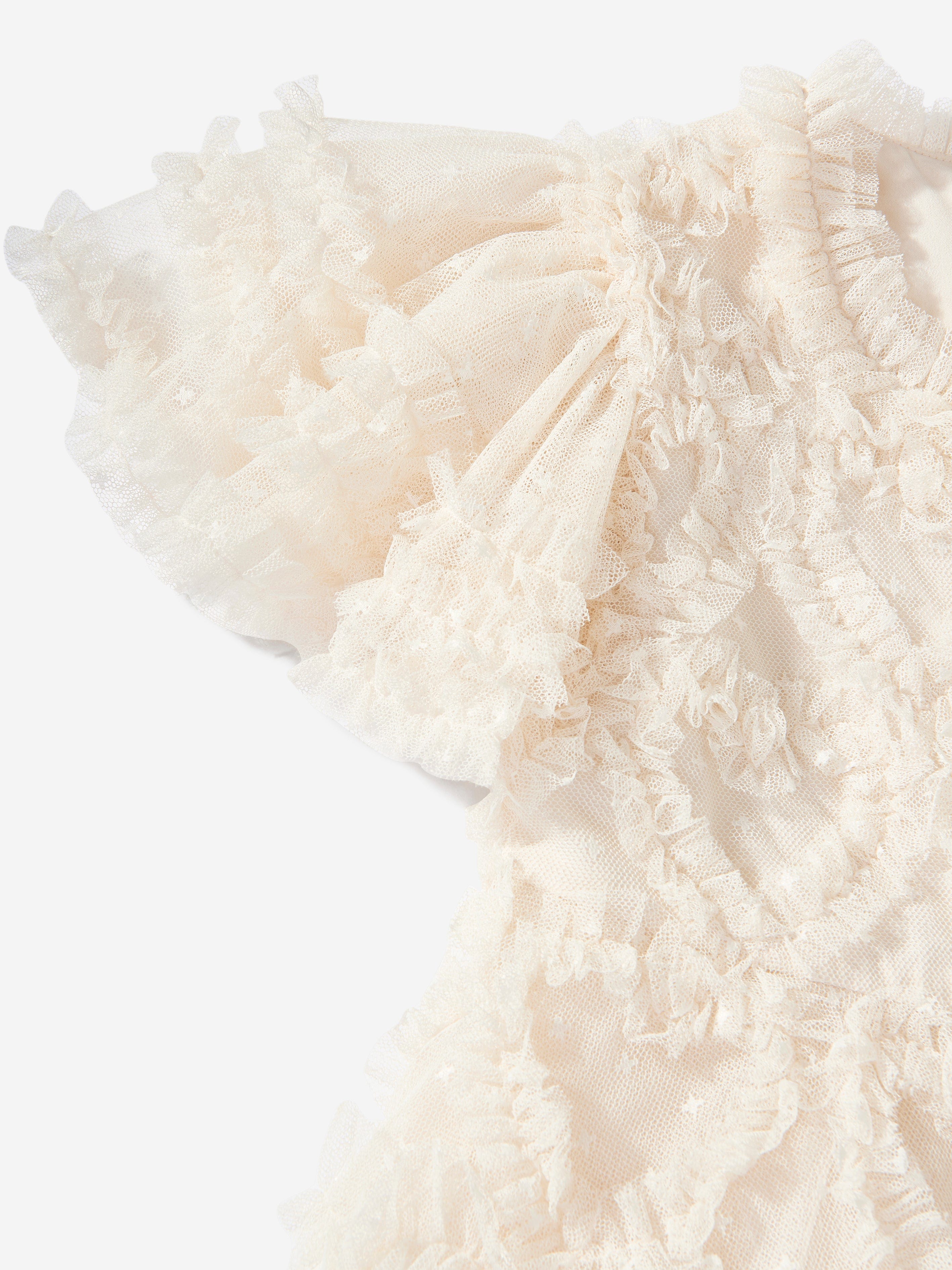 Needle & Thread Girls Amorette Dress in Ivory
