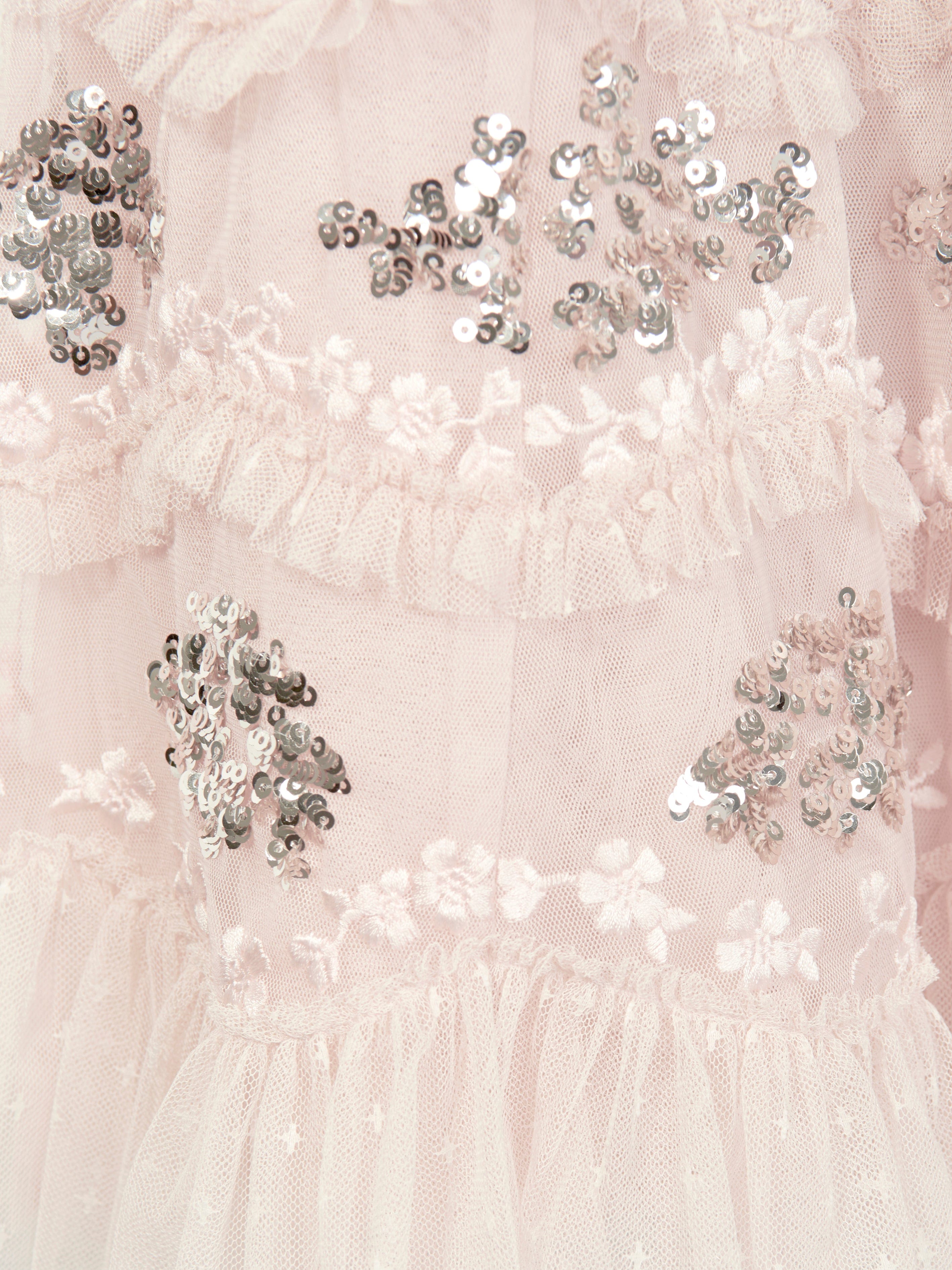 Needle & Thread Girls Daisy Wave Dress in Pink