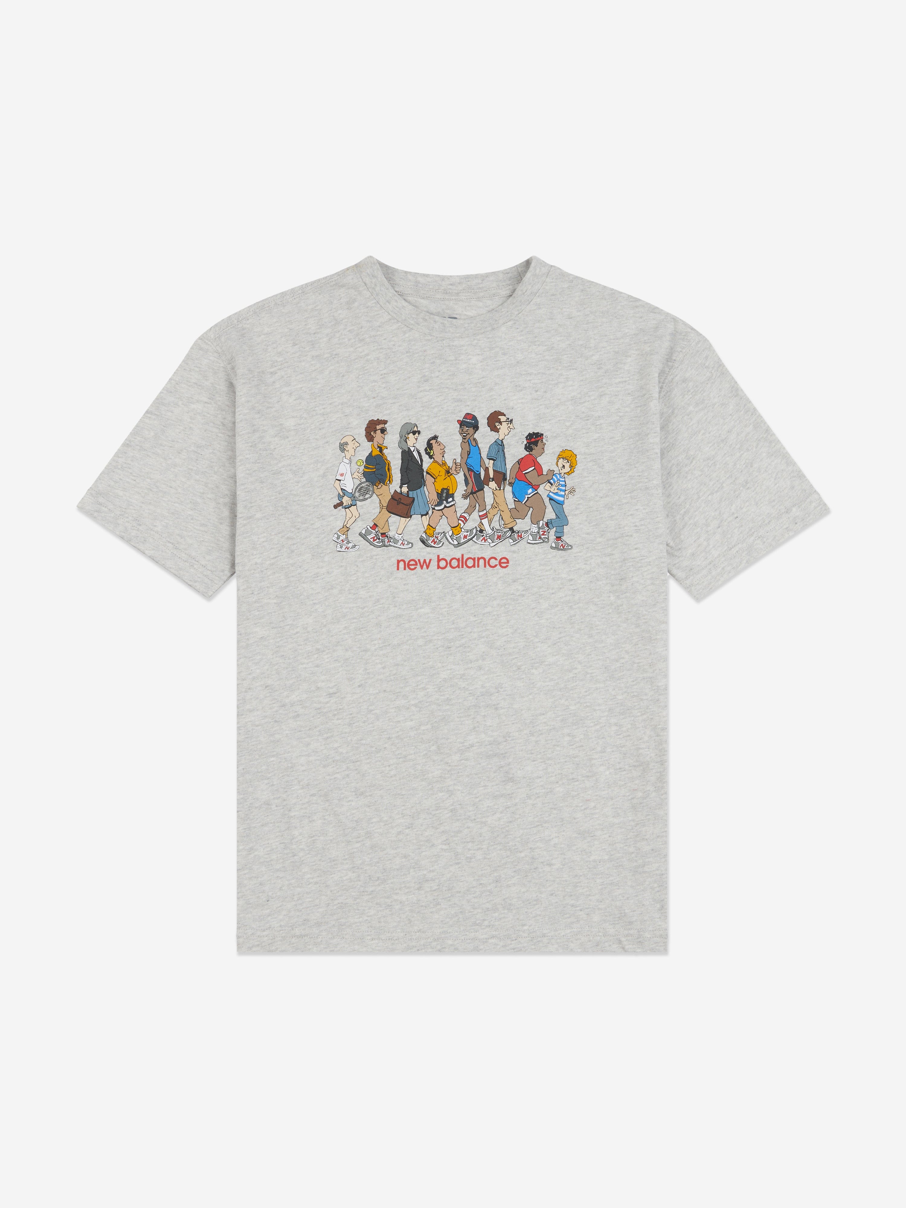 New Balance Boys NB Queue T-Shirt in Grey