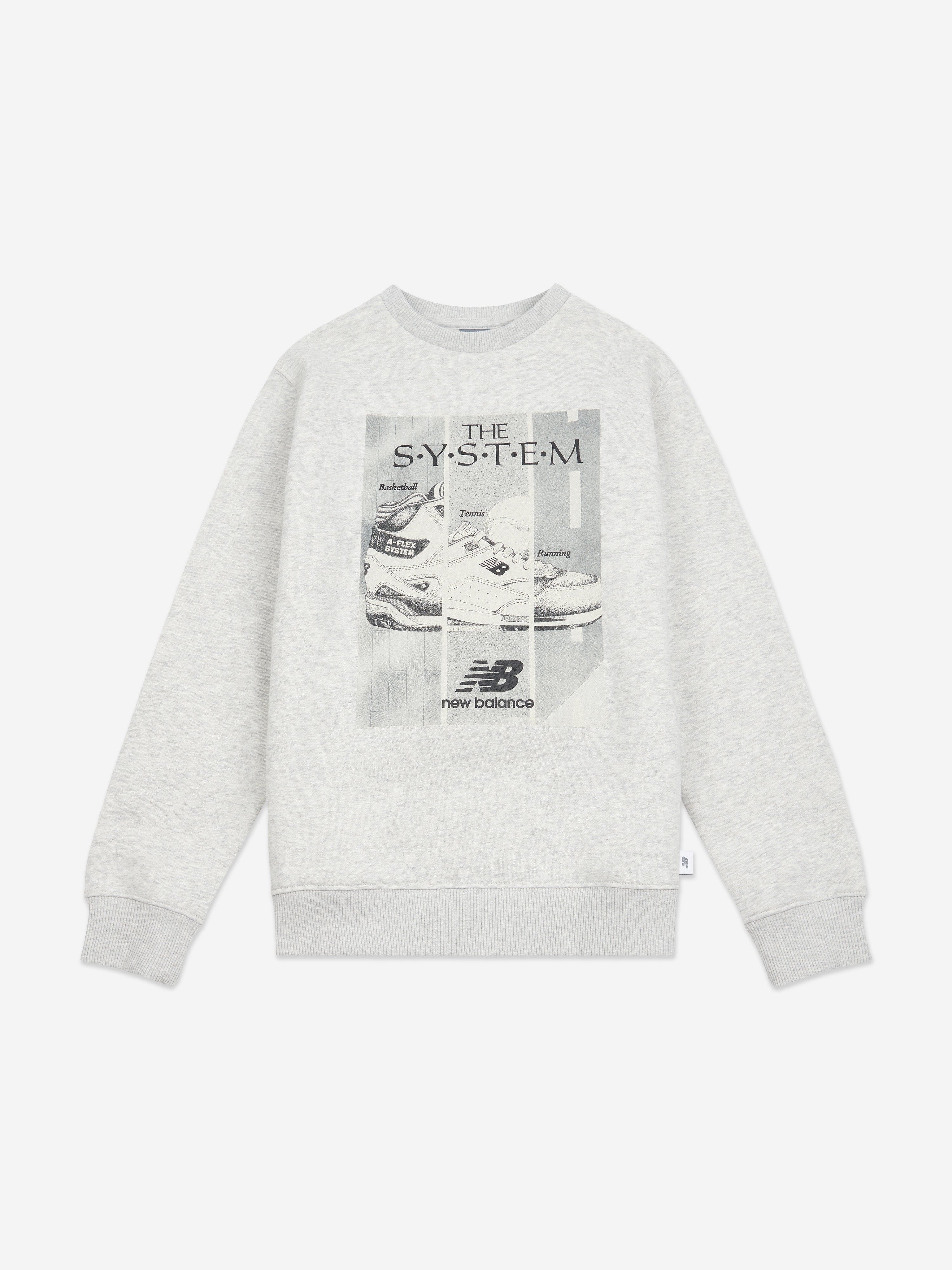 New Balance Boys The System Graphic T-Shirt in Grey