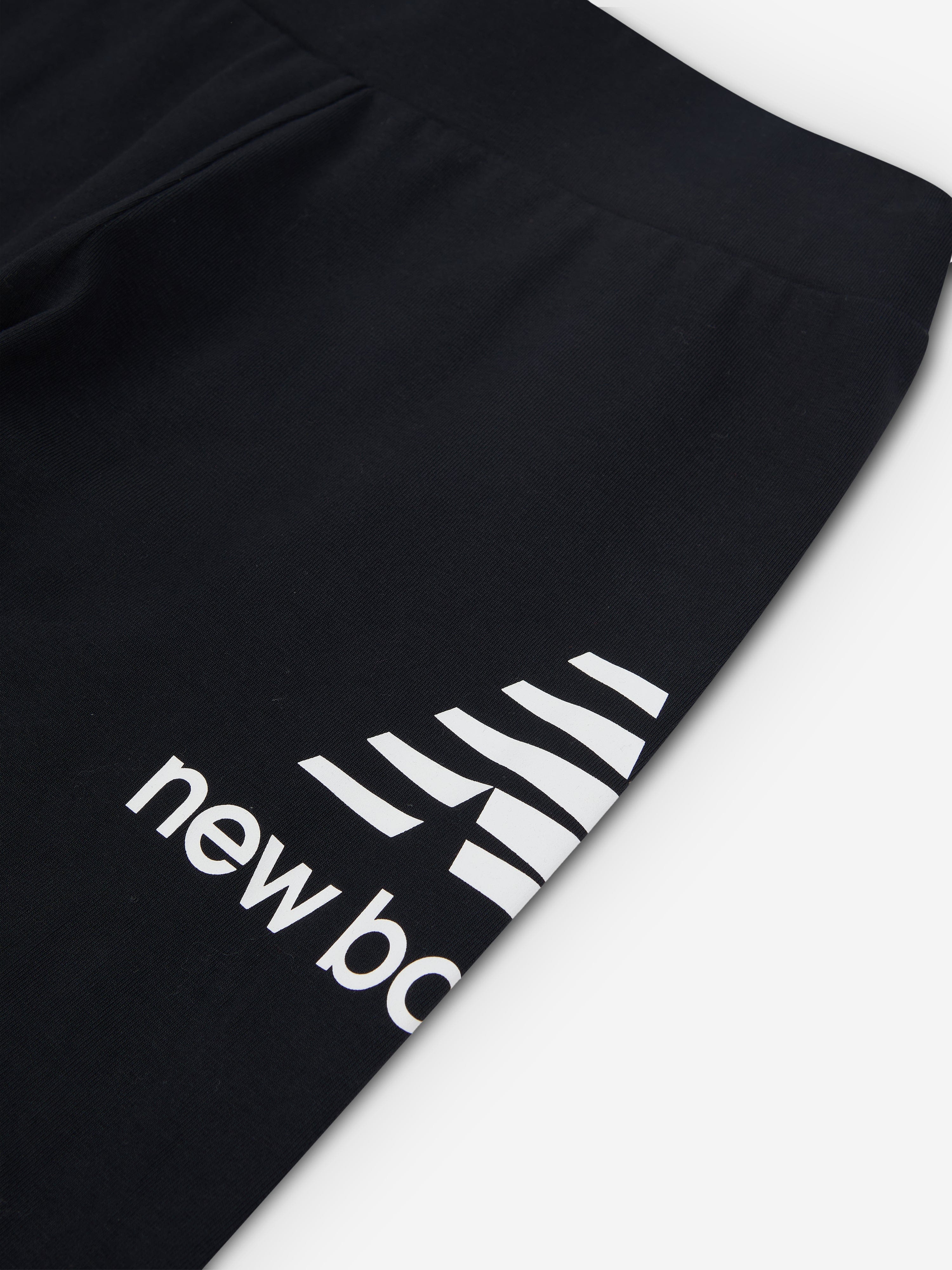 New Balance Girls Stacked Logo Leggings in Black