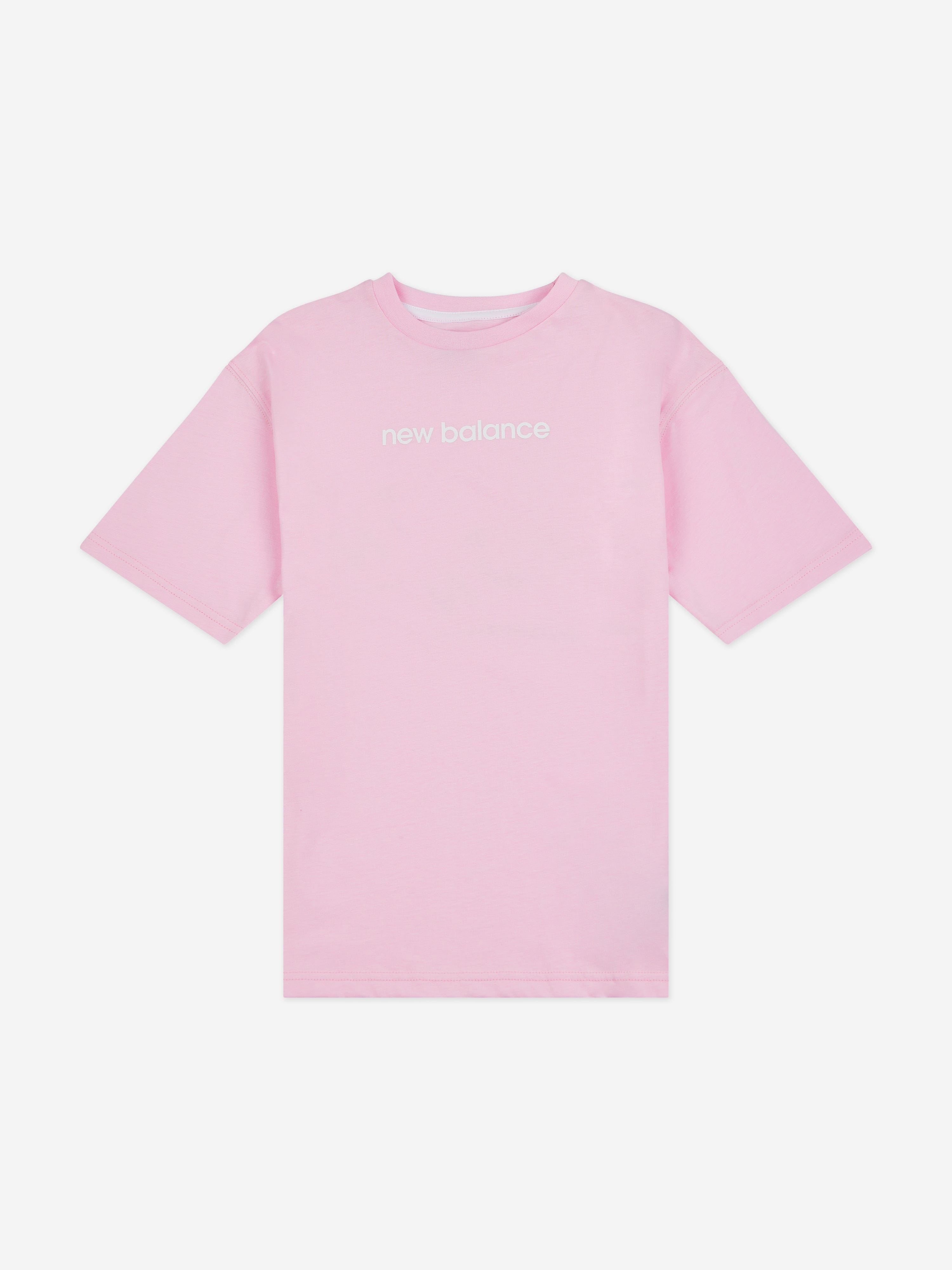 New Balance Girls Floral Trainers Back Graphics T-Shirt in Pink