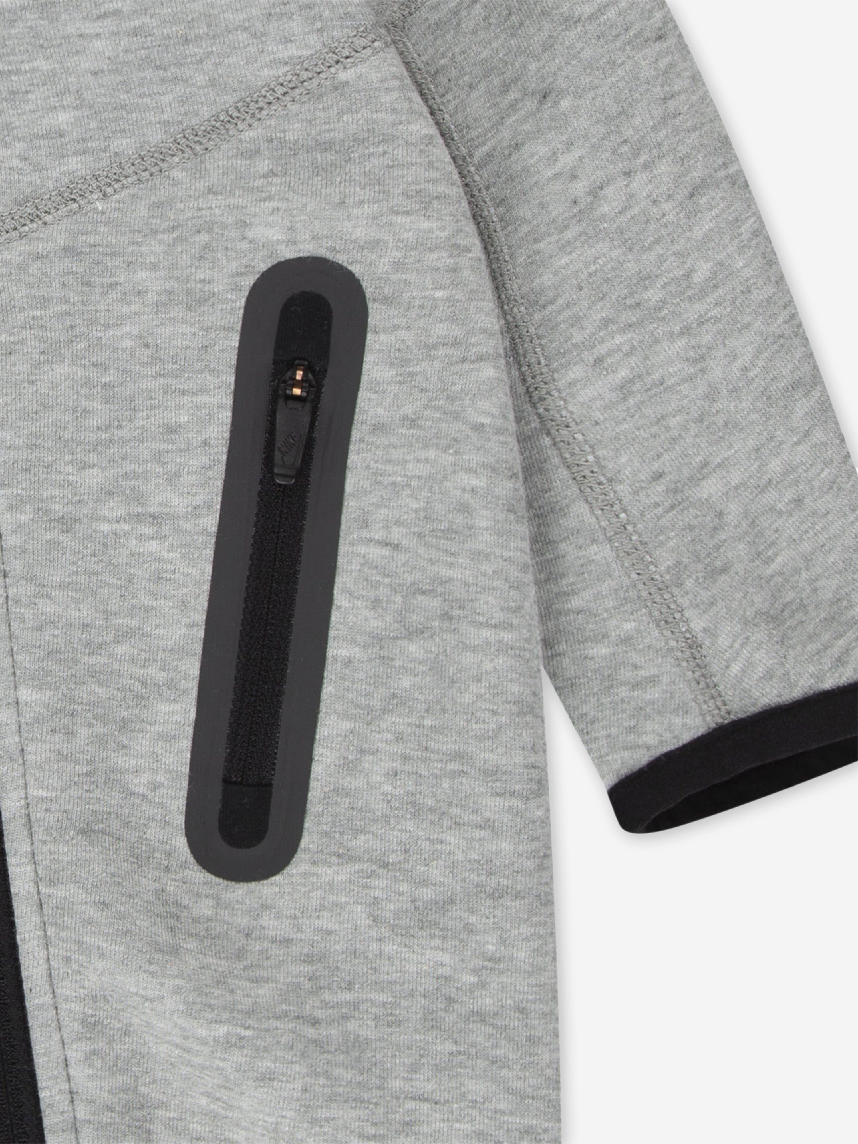Nike Baby Tech Fleece Hooded Coverall in Grey