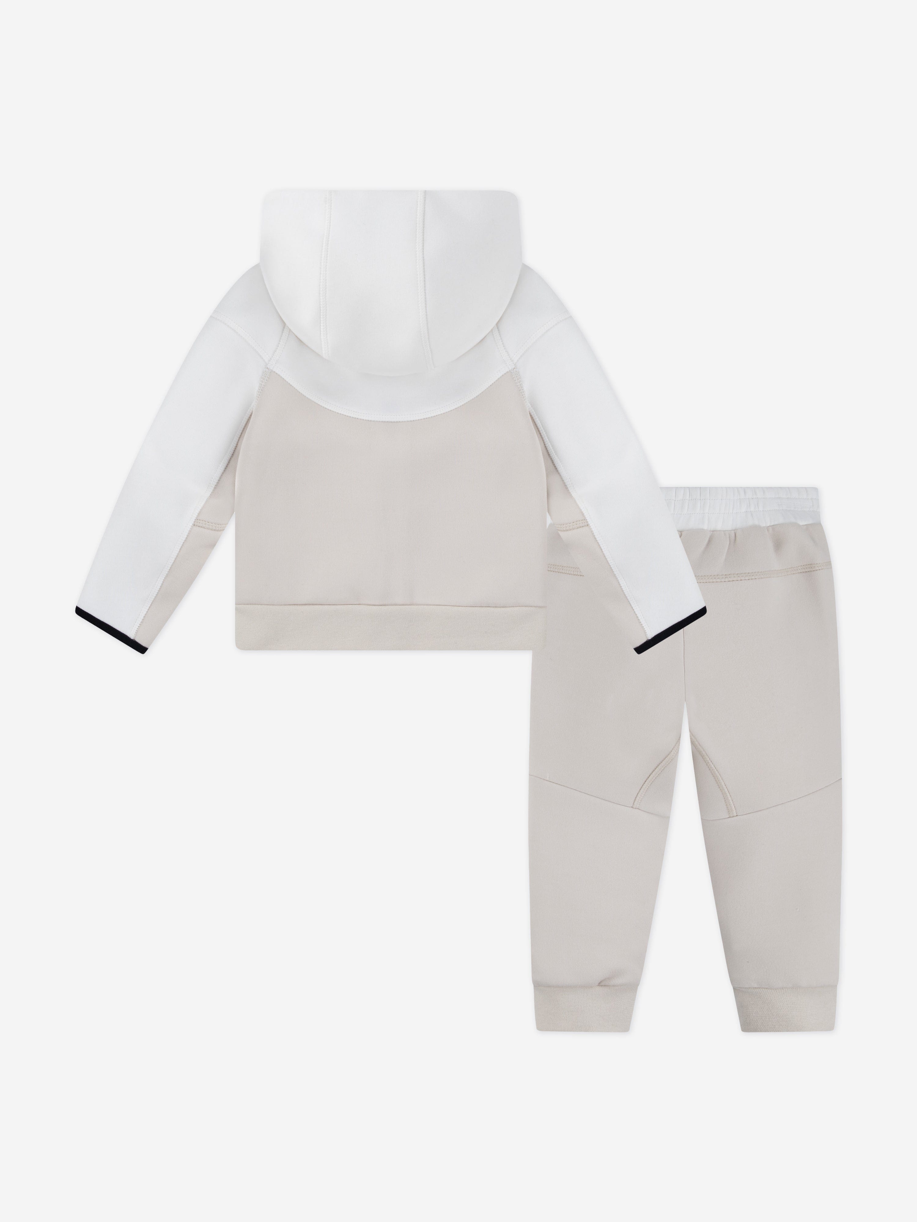 Nike Kids Tech Fleece Hooded Full Zip Tracksuit in Beige
