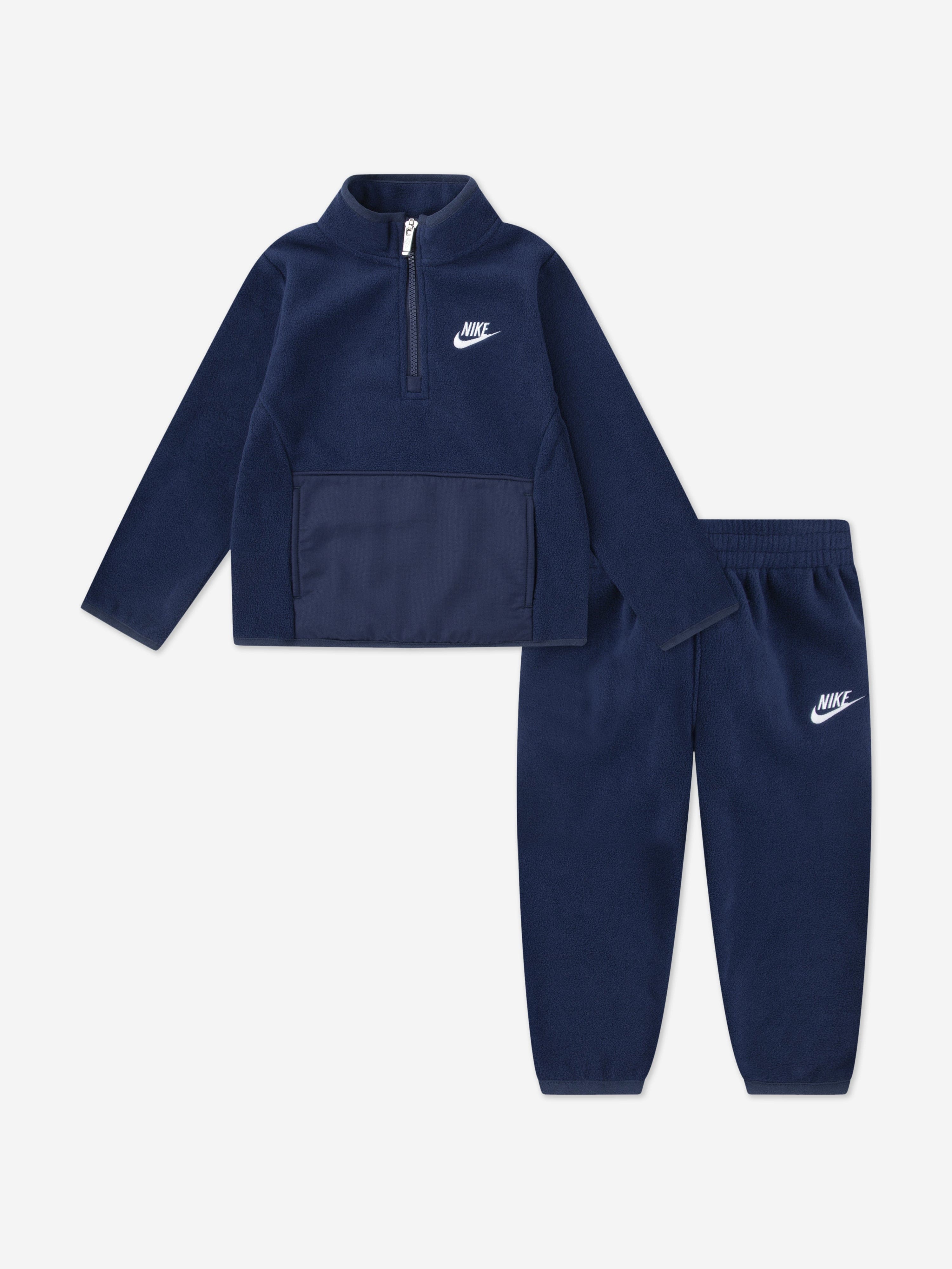 Boys Lifestyle Essential 1/2 Zip Tracksuit in Navy