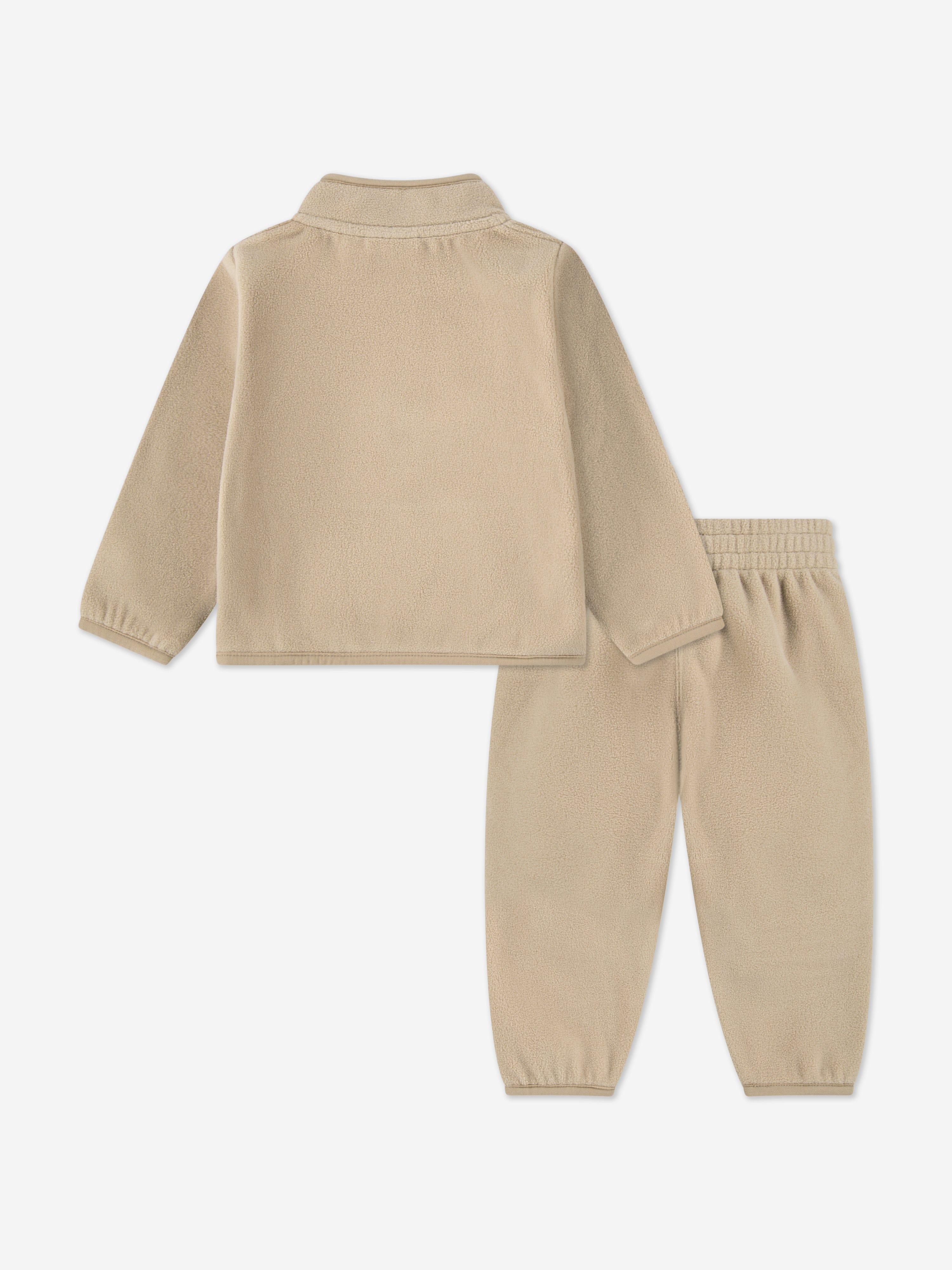 Boys Lifestyle Essential 1/2 Zip Tracksuit in Beige