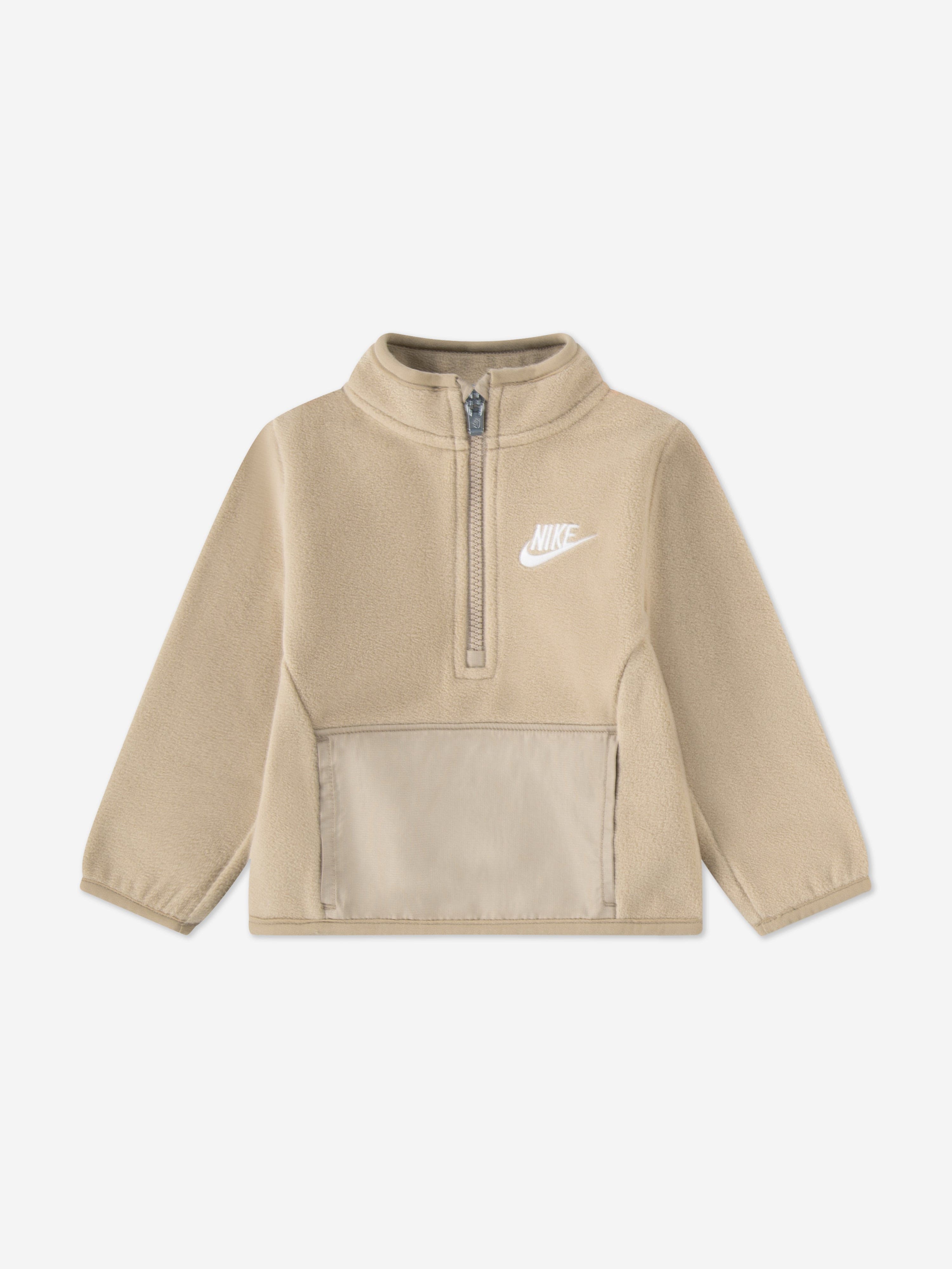 Boys Lifestyle Essential 1/2 Zip Tracksuit in Beige