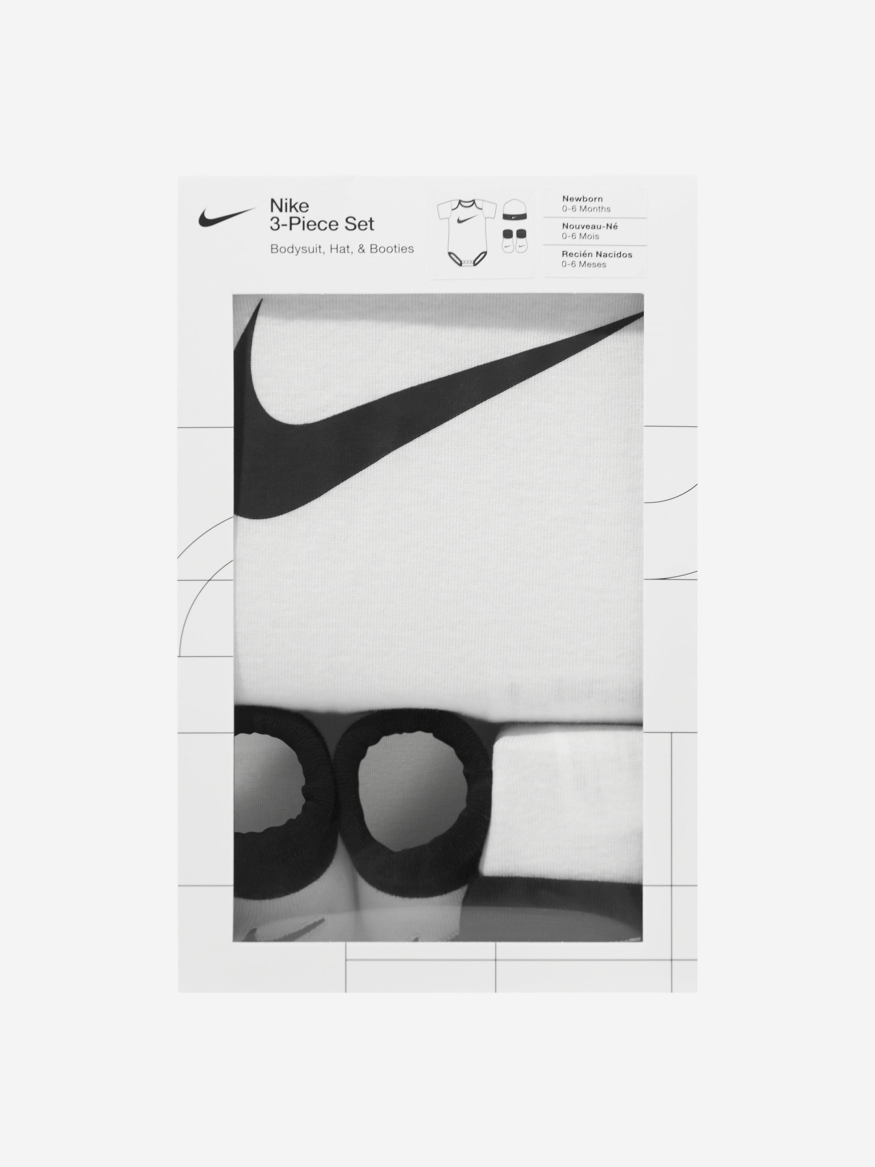 Baby Boys Swoosh Bodysuit Set in White