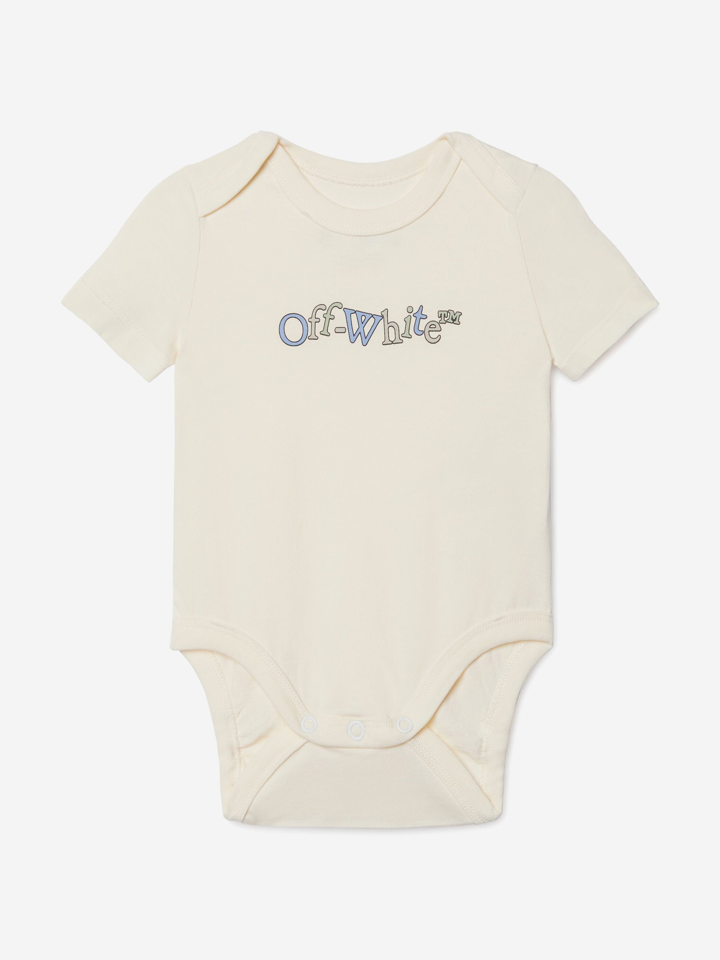 Off-White Baby Bookish Crazy 3 Pack Bodysuit Set in Multicolour