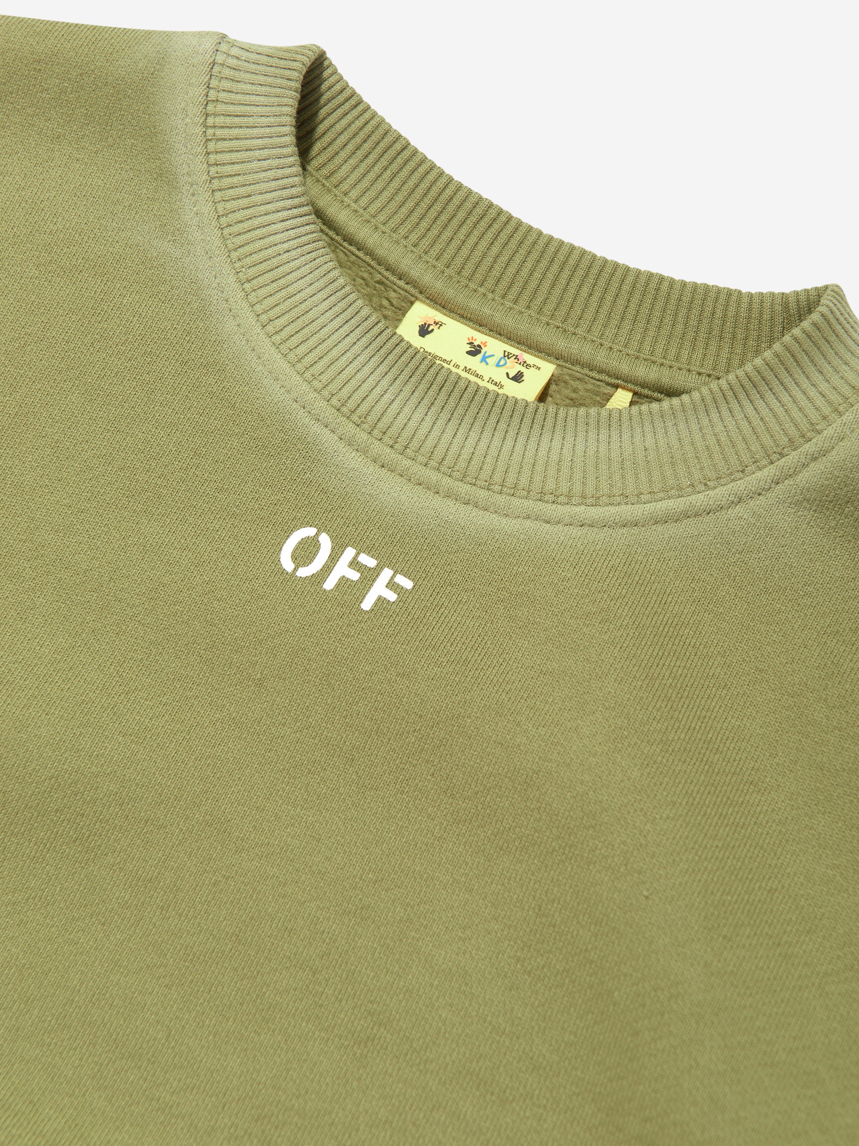 Boys Off Stamp Sweatshirt in Green