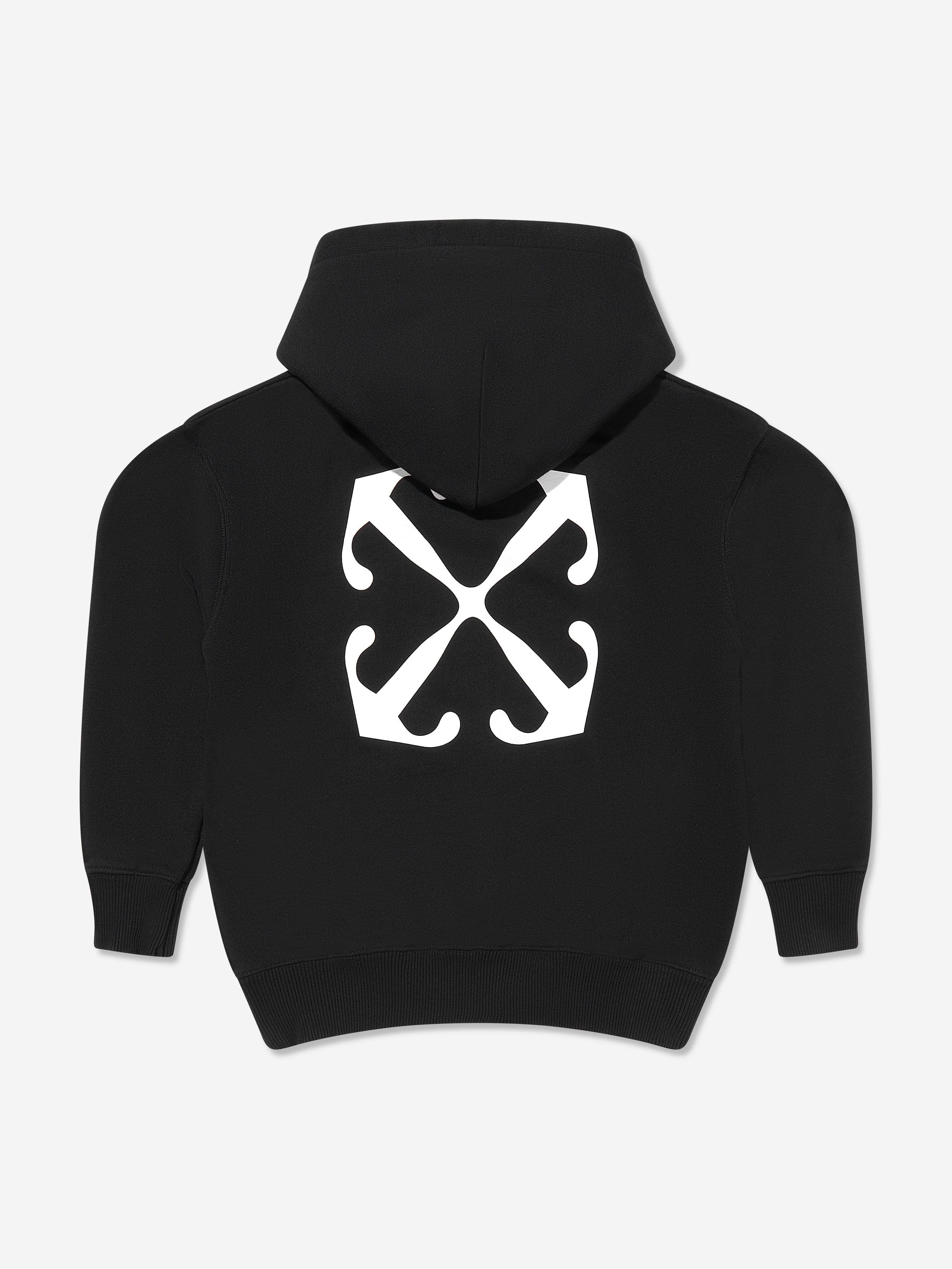 Boys Off Stamp Plain Hoodie in Black