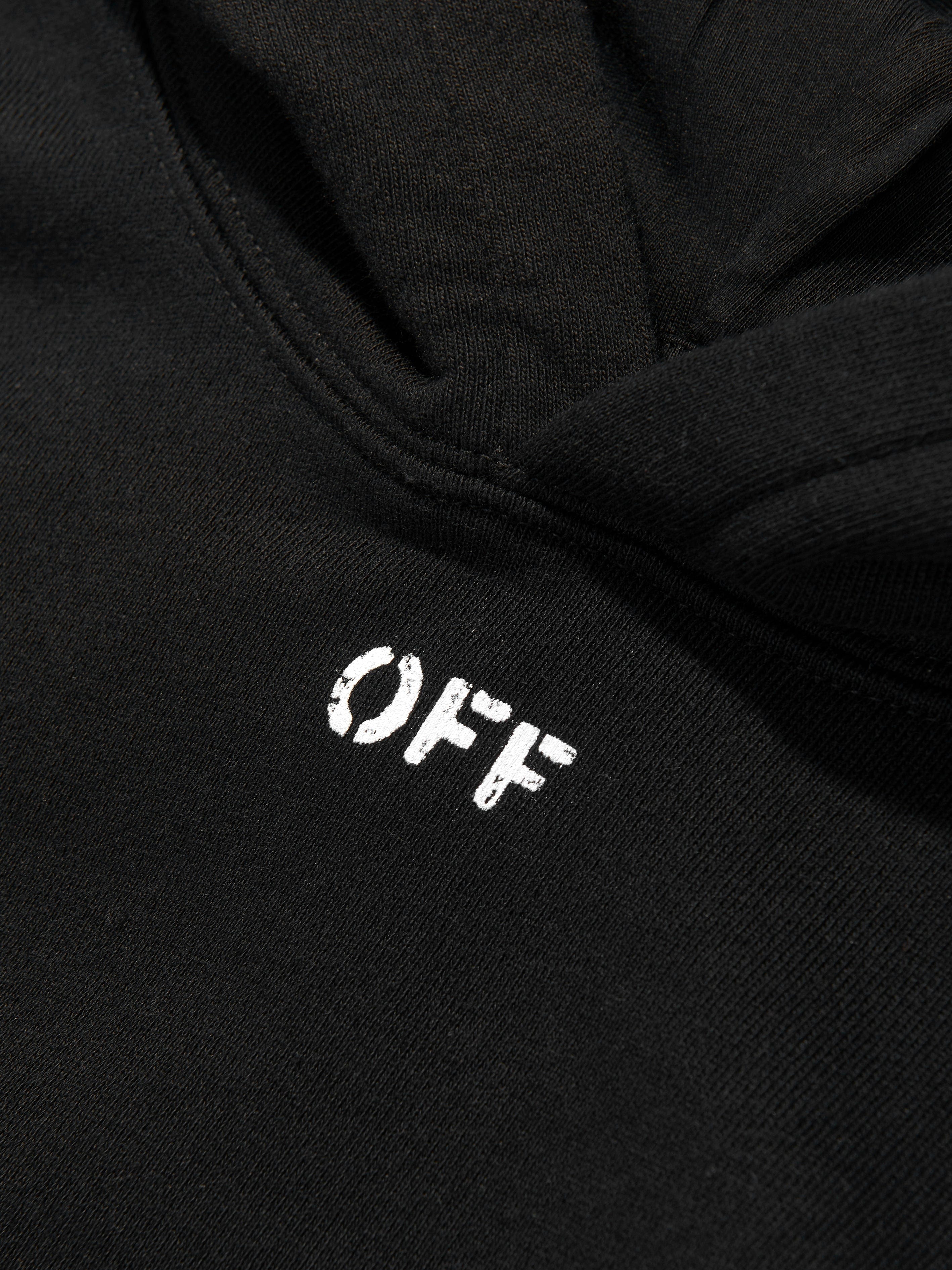 Boys Off Stamp Plain Hoodie in Black