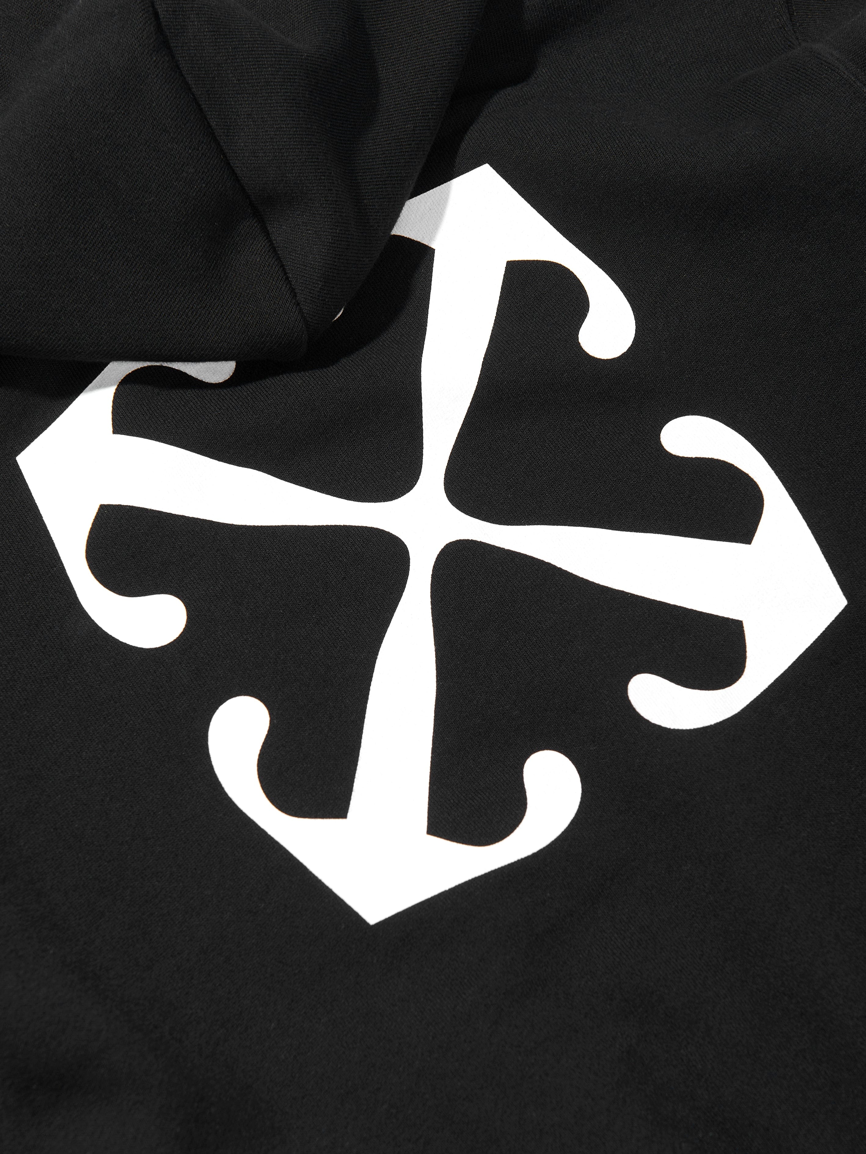 Boys Off Stamp Plain Hoodie in Black