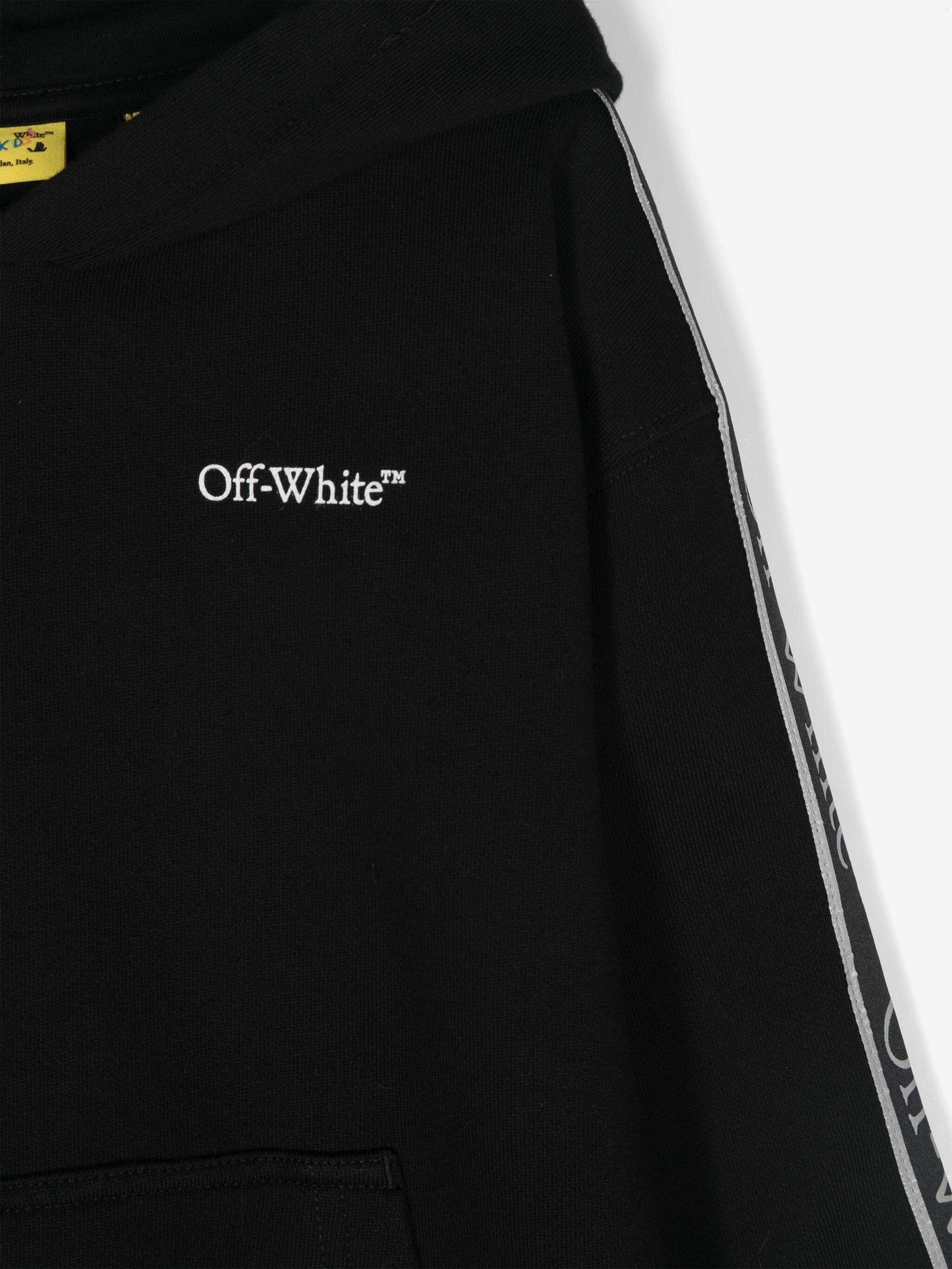 Off-White Boys Bookish Logo Band Hoodie in Black