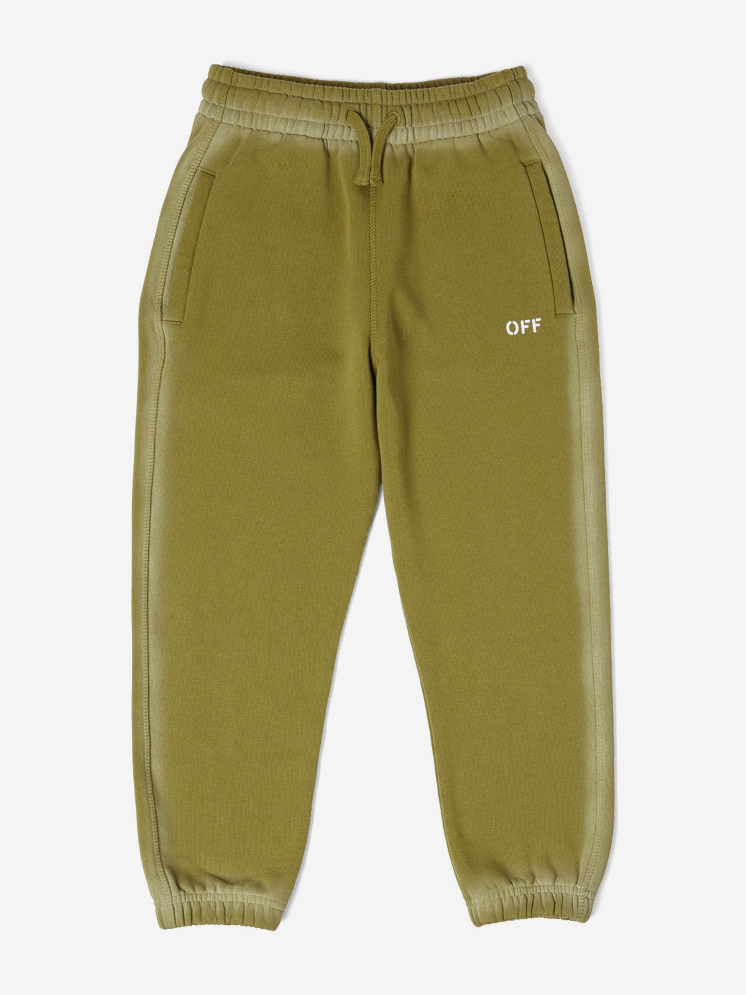 Off-White Boys Off Stamp Joggers in Green