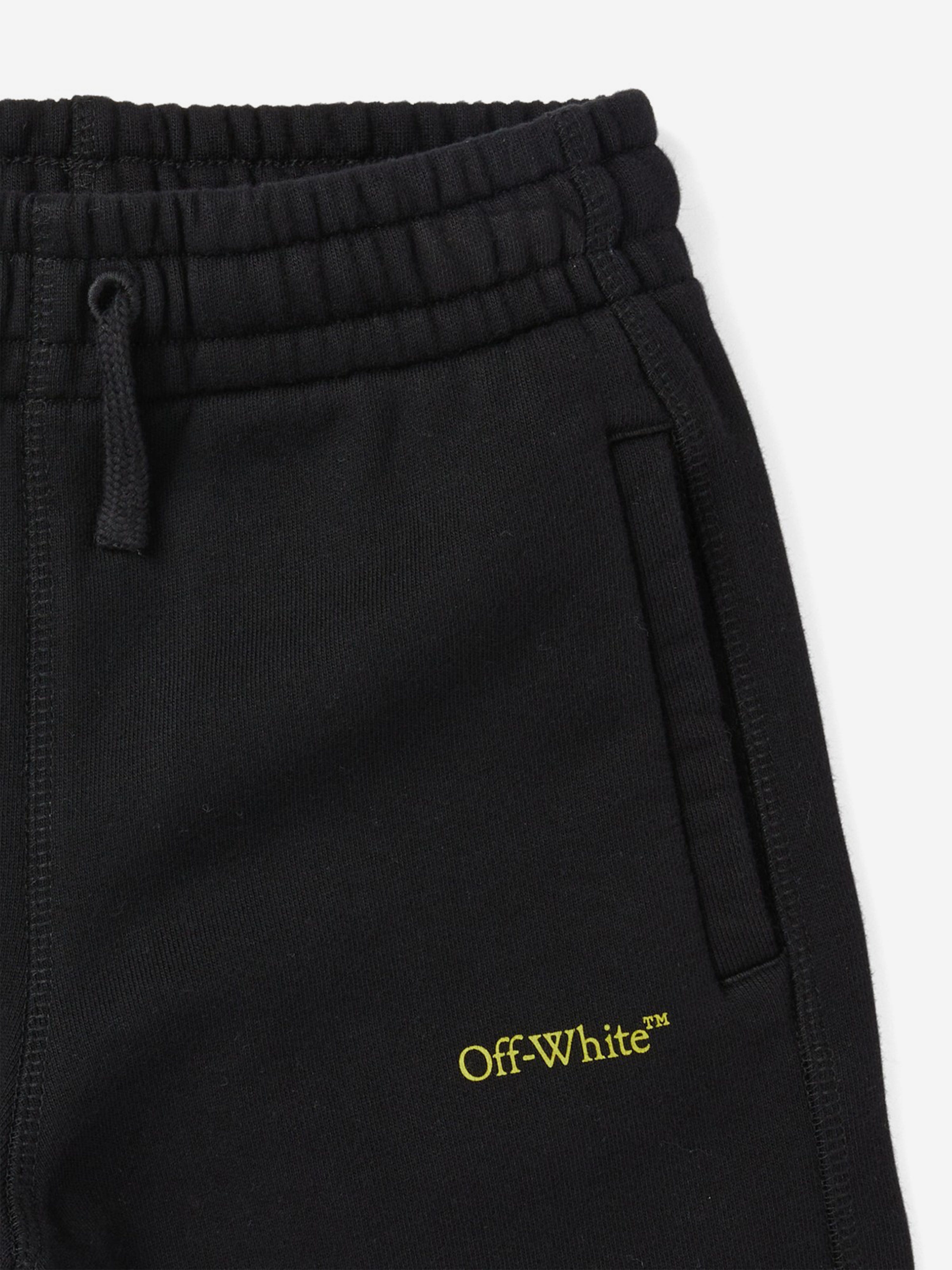 Off-White Boys Bookish Diagonal Shorts in Black