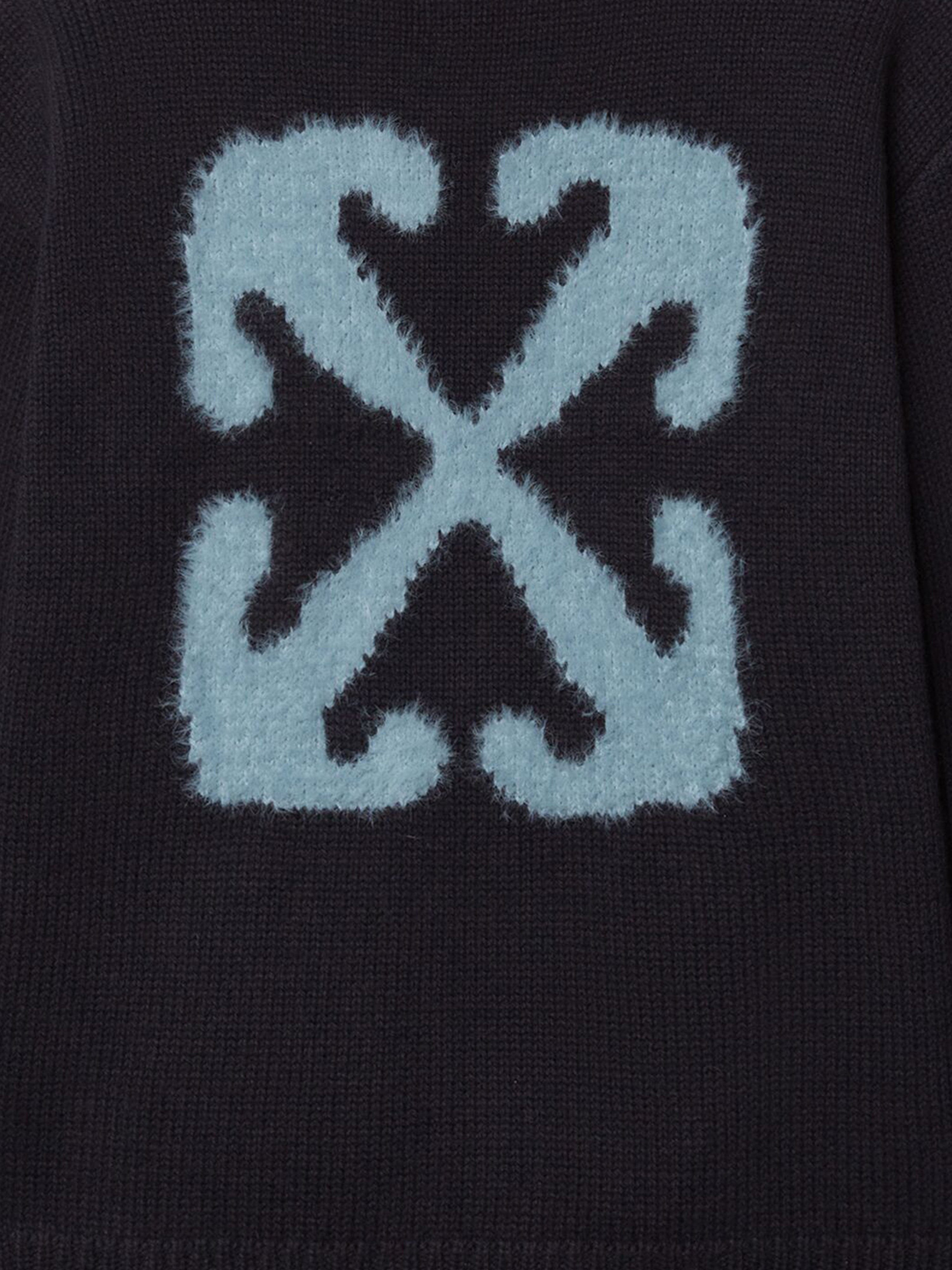 Off-White Kids Arrow Chunky Knit Cardigan in Black