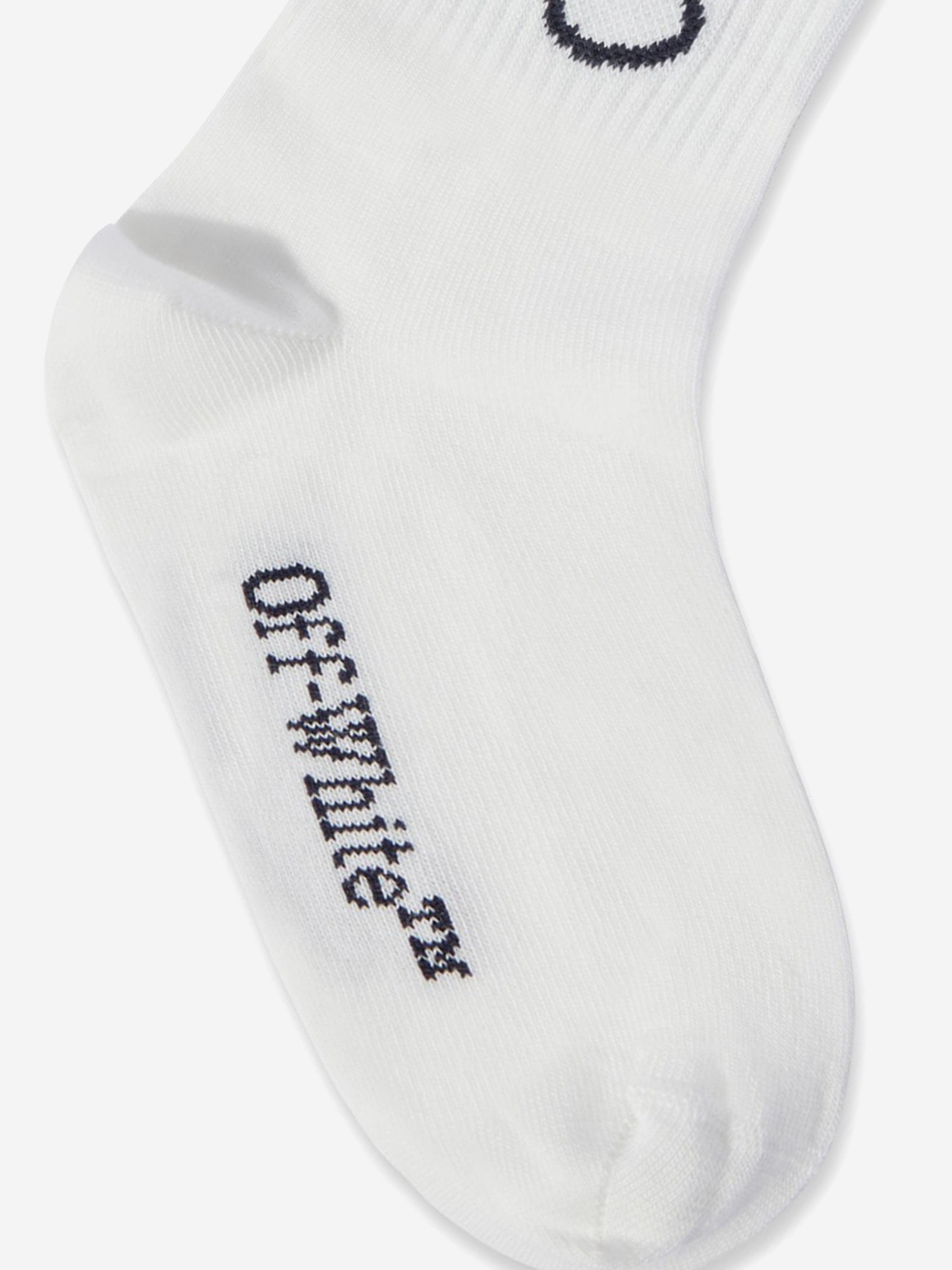Off-White Kids Bookish Logo Socks in White