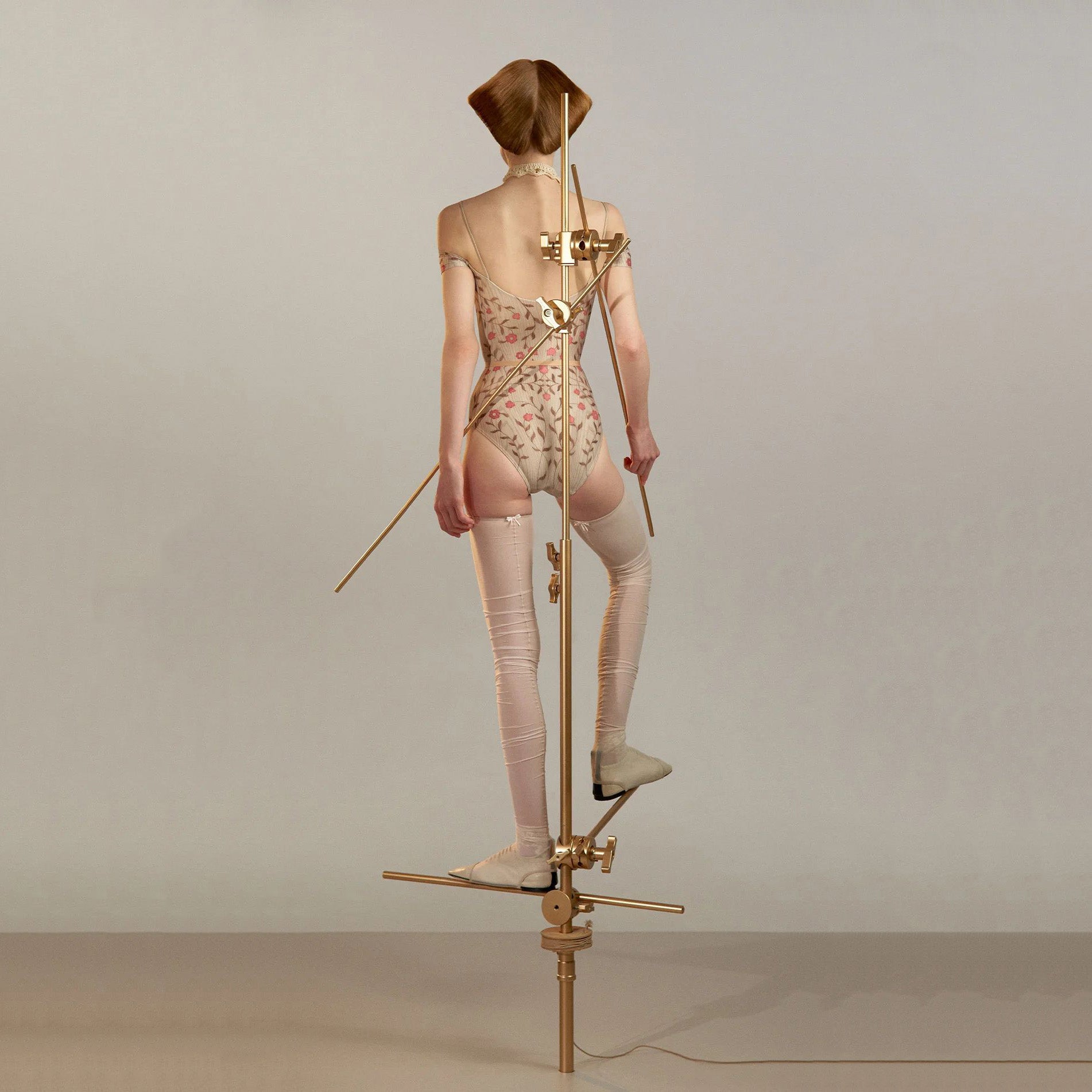 Women Beige"ROSEWOOD INTARSIA"Ballet Onesies(251LE24VL/oak)