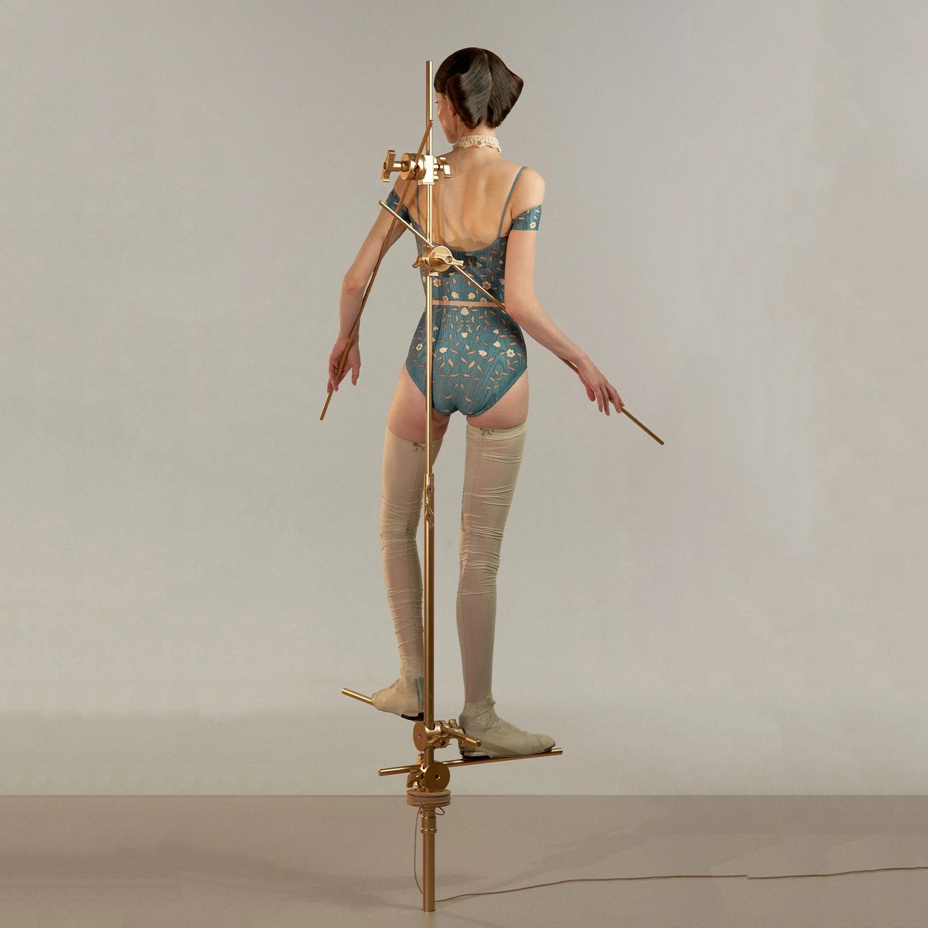 Women Blue"ROSEWOOD INTARSIA"Ballet Onesies(251LE24VL/petrol)