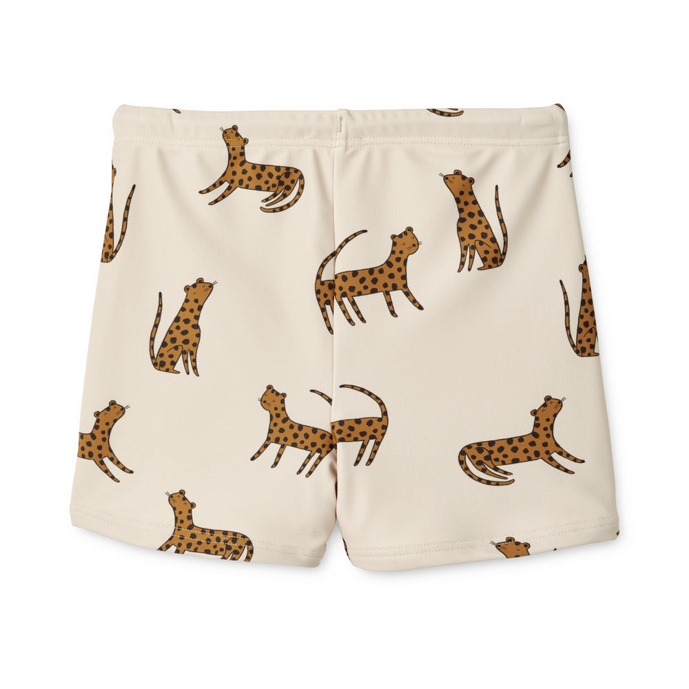 Boys Beige Printed Swim Shorts