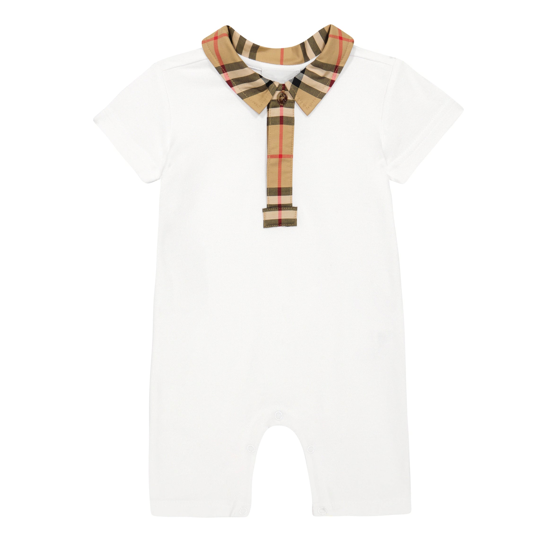 Baby Boys & Girls White Cotton Babysuit