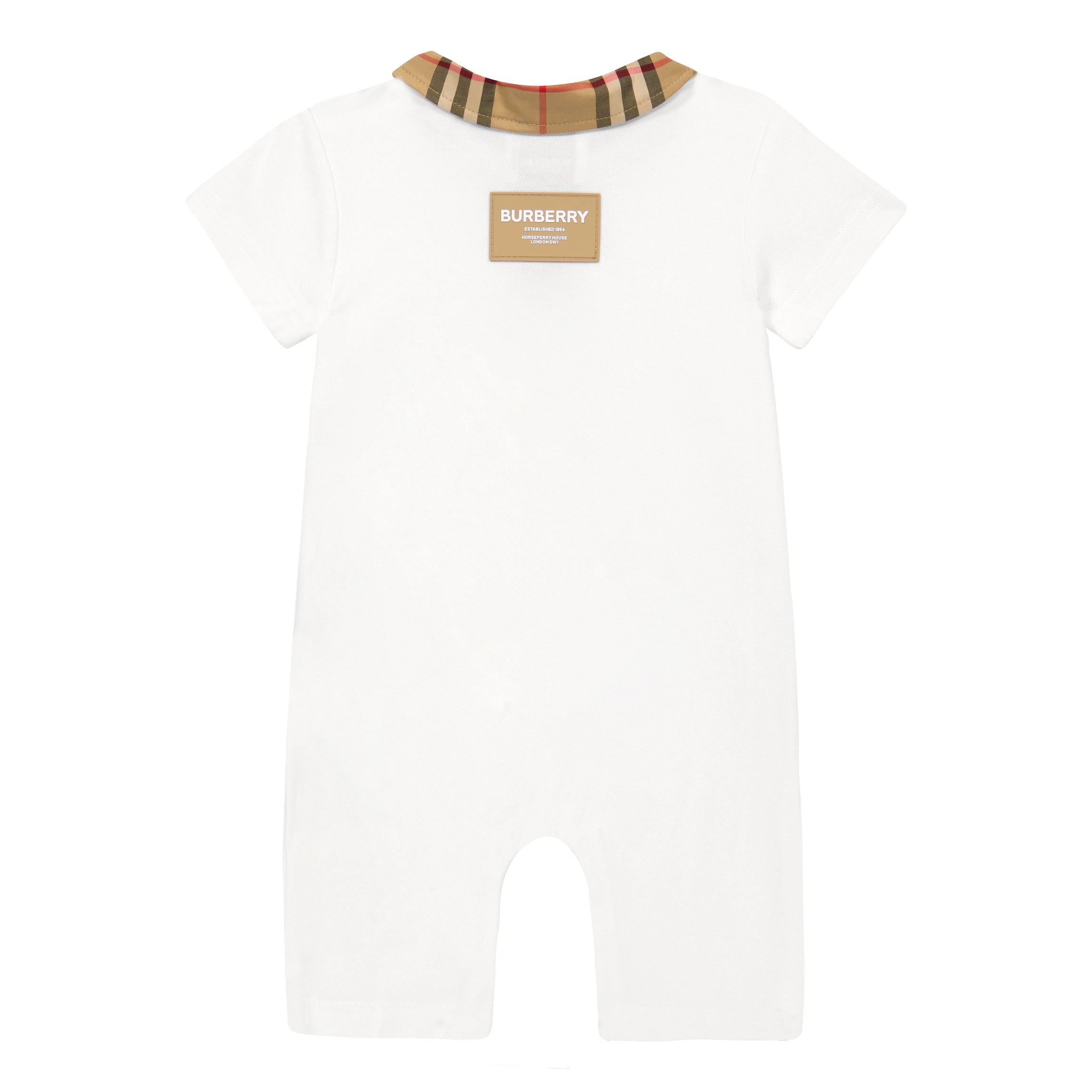 Baby Boys & Girls White Cotton Babysuit