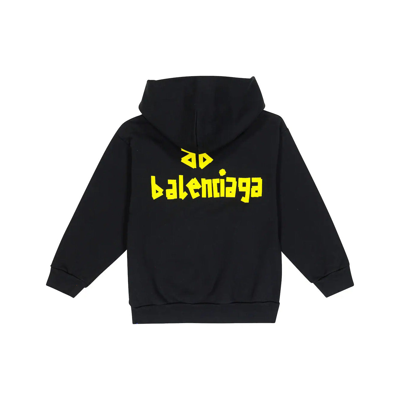 Boys Black Hooded Cotton Sweatshirt