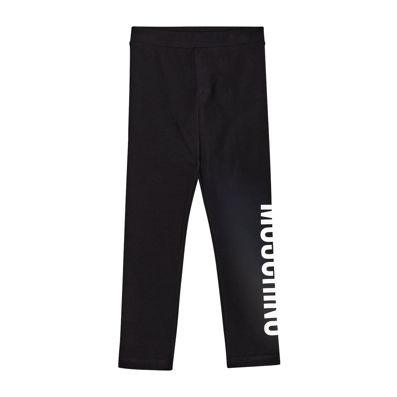 Girls Black Logo Cotton Leggings