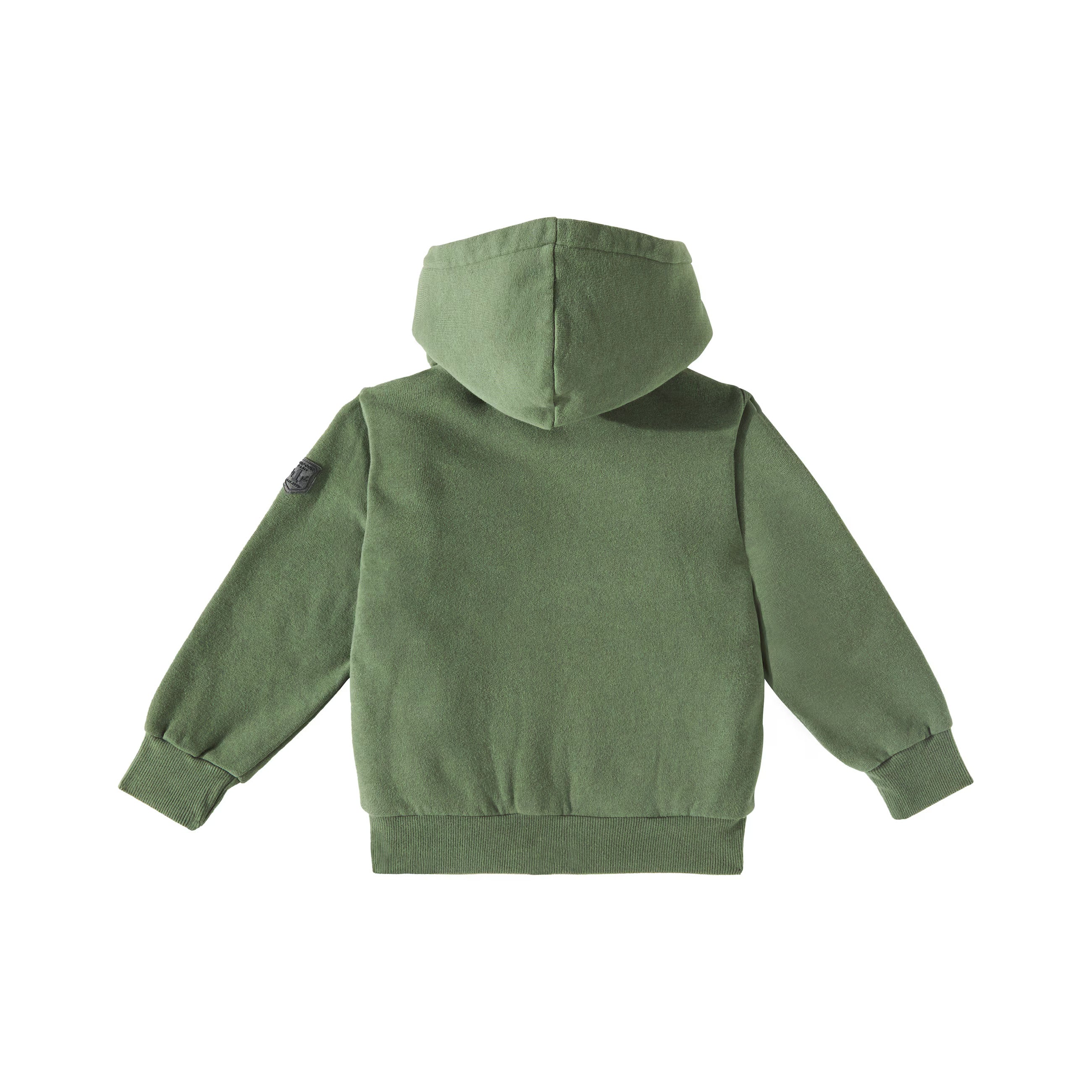 Boys Green Cotton Zip-Up Top