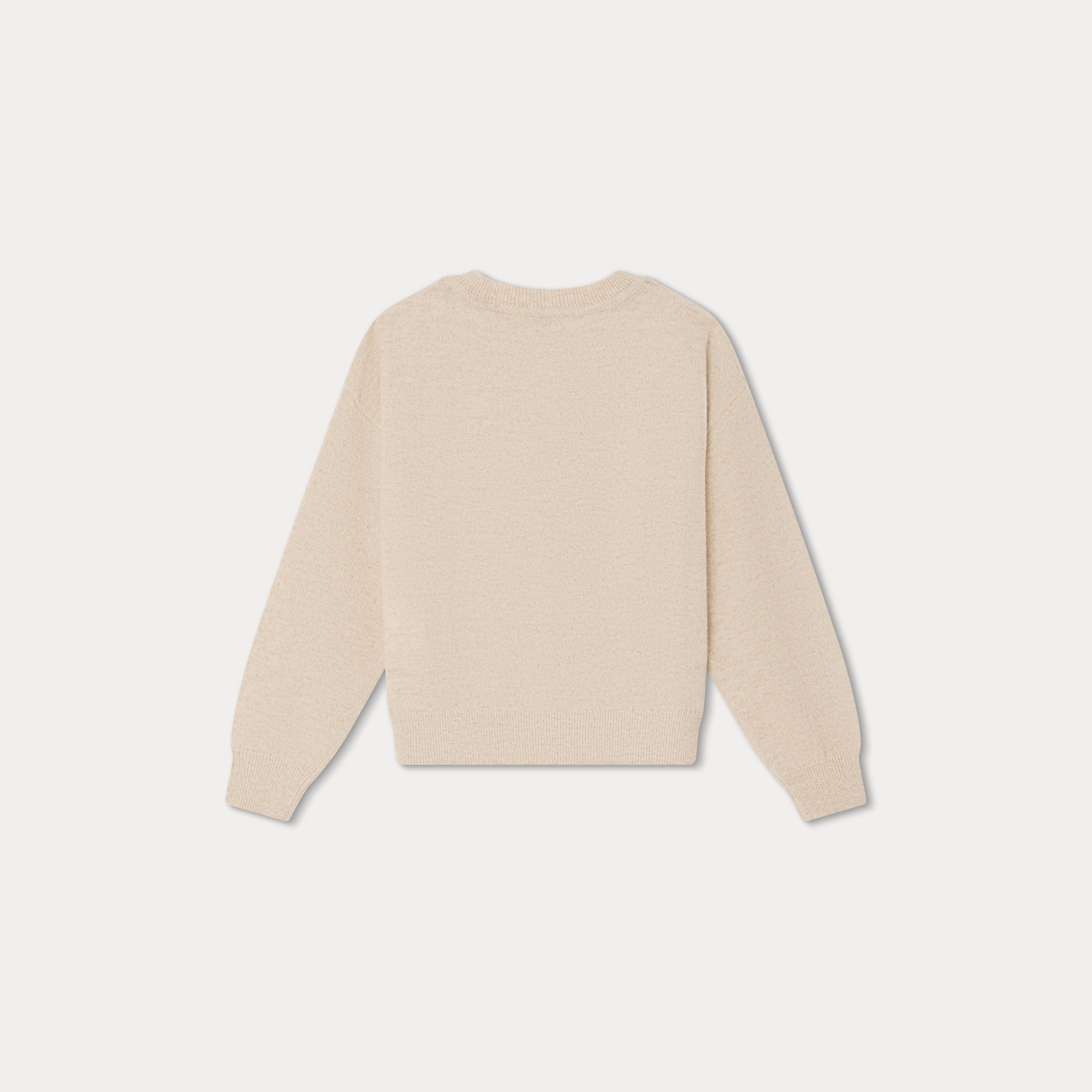 Girls Beige Wool Cardigan