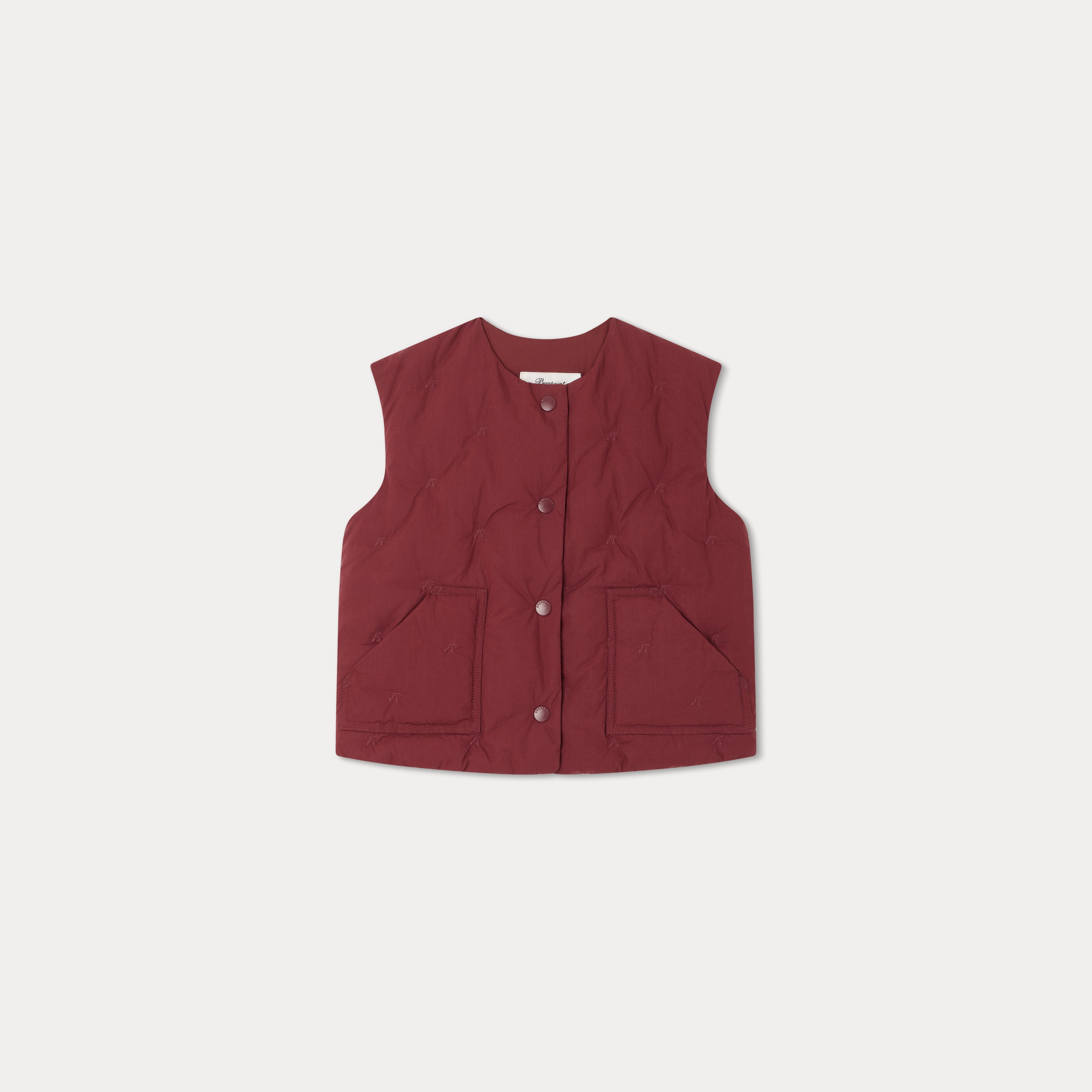 Girls Wine Red Padded Gilet