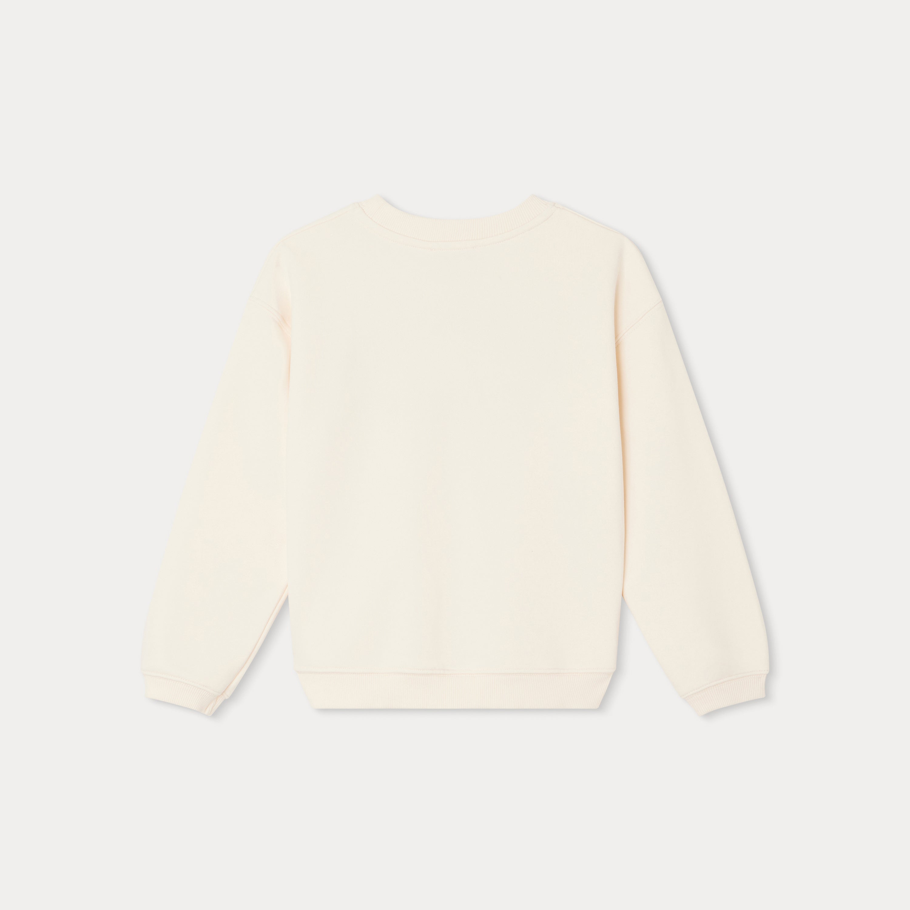 Girls Beige Logo Cotton Sweatshirt