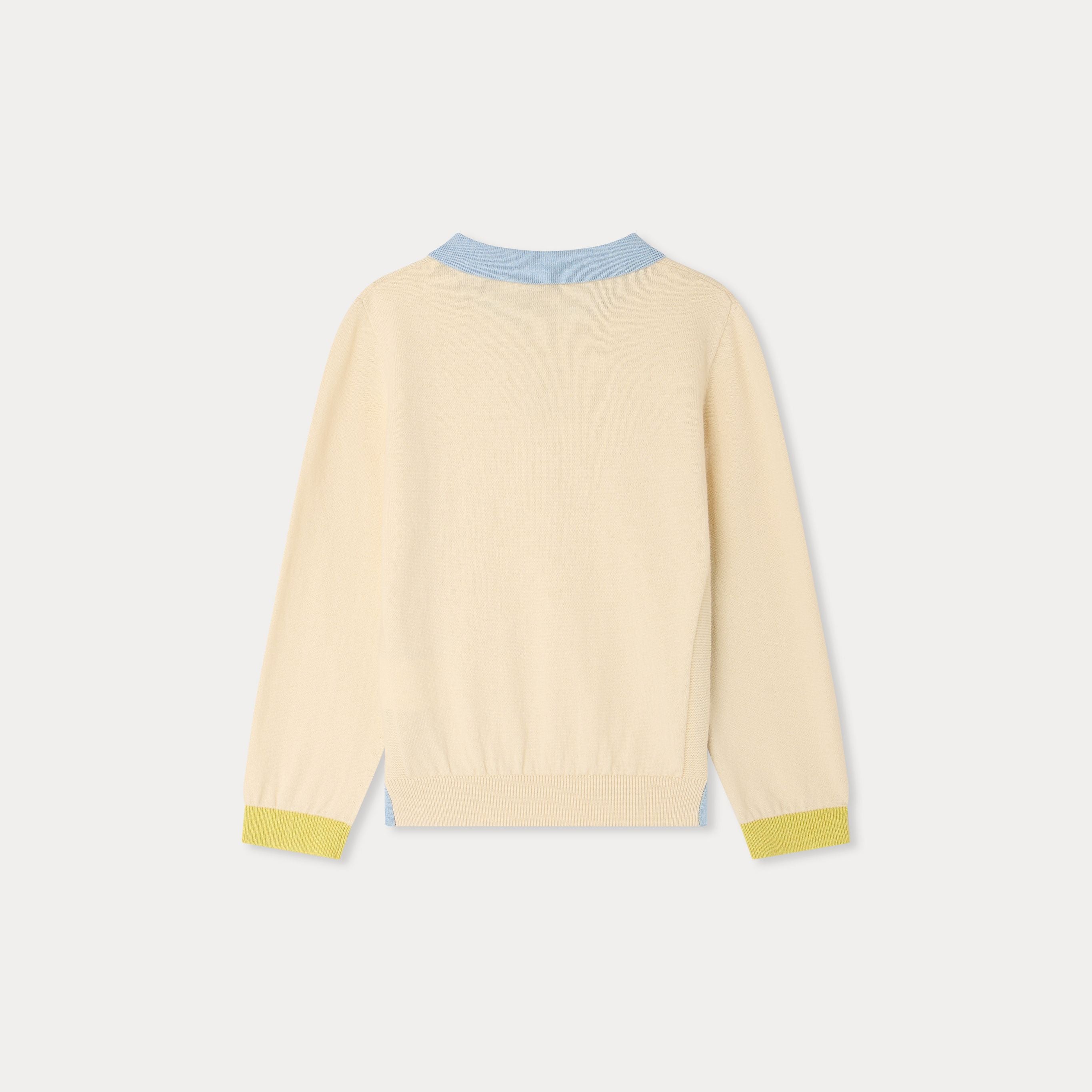 Boys Ivory Cotton Knit Sweater