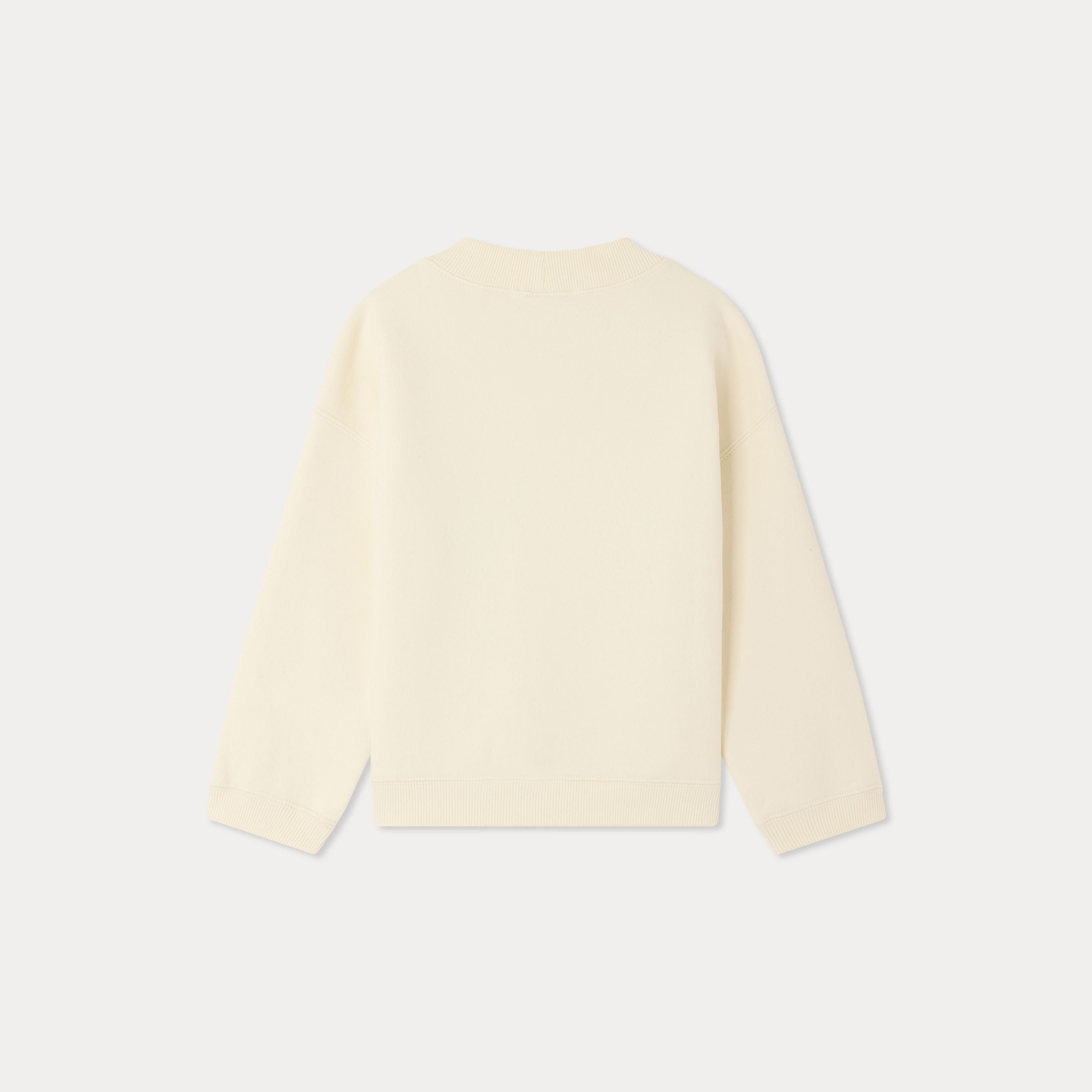 Girls White Printed Cotton Sweatshirt