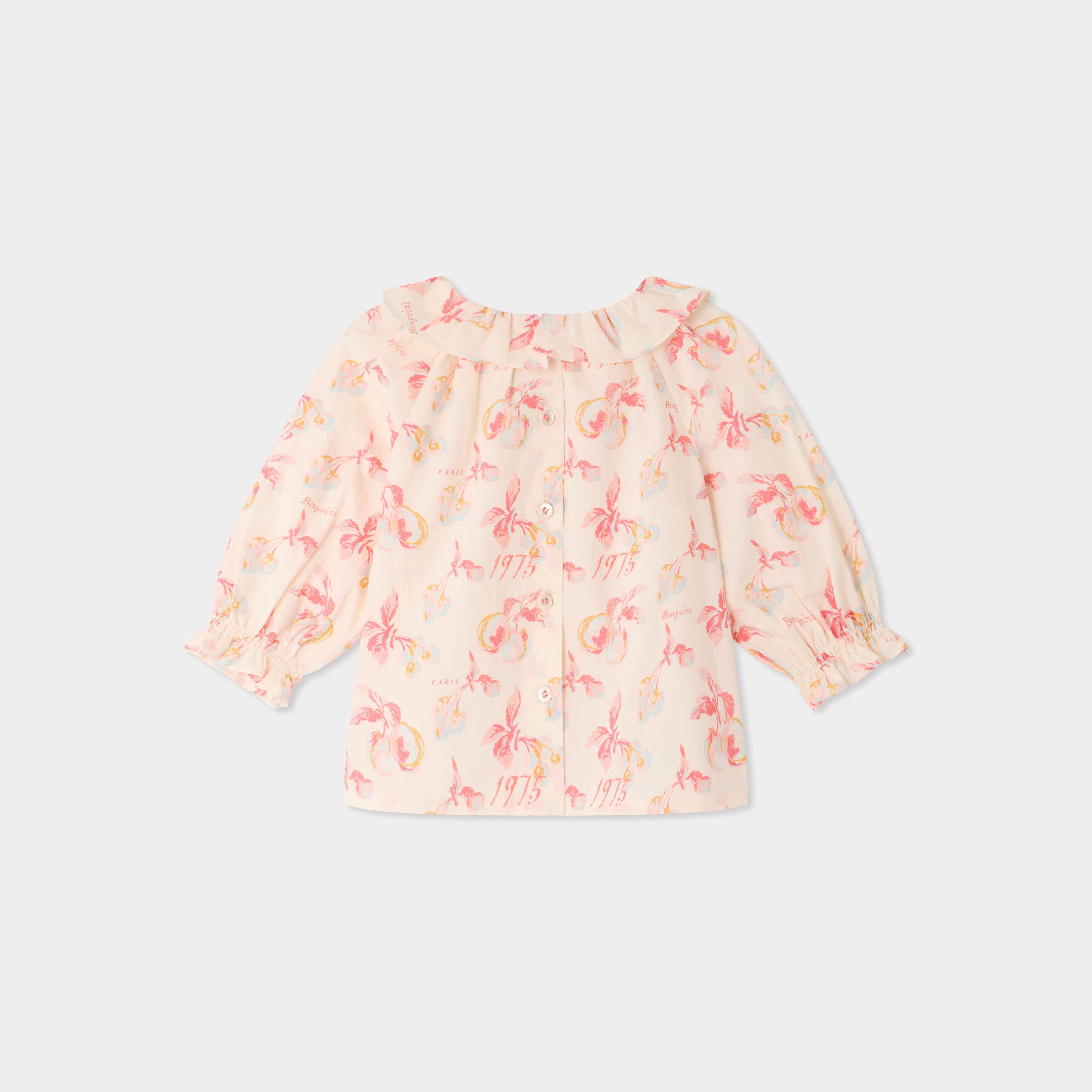 Baby Girls Pink Cherry Printed Cotton Blouse